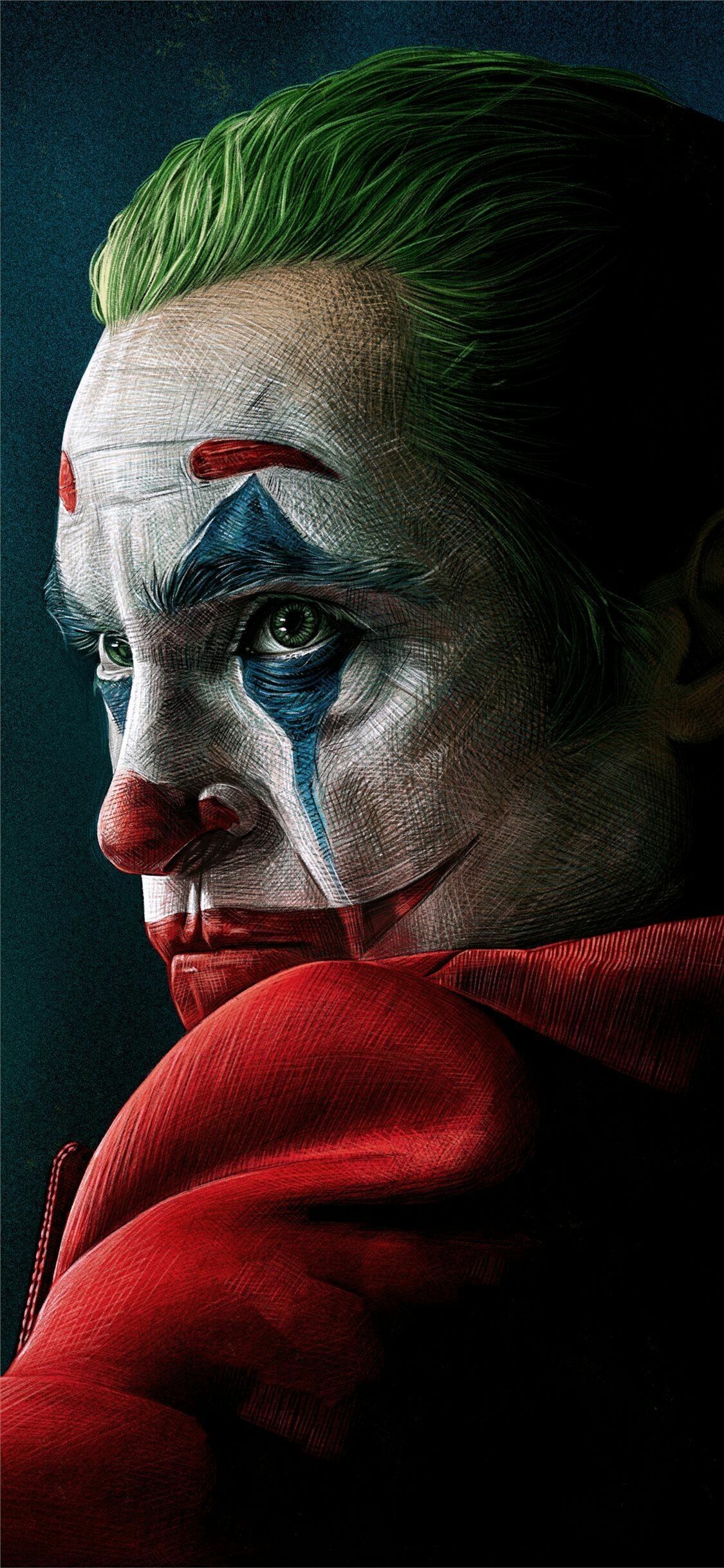 Joker, Dark and mysterious, Mesmerizing wallpaper, Psychological depth, 1130x2440 HD Phone