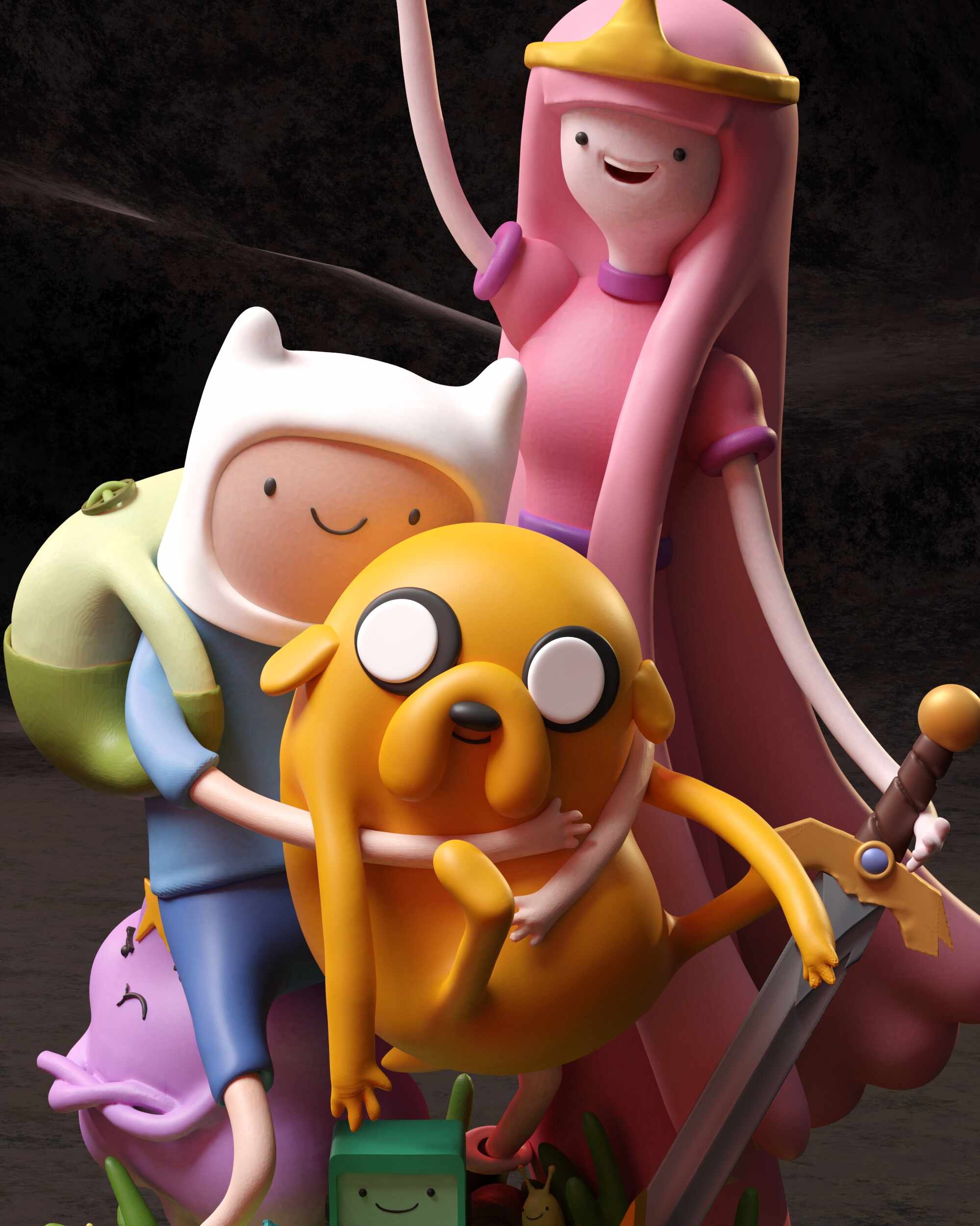 Finn and Jake, ZBrushCentral showcase, Artistic creations, Digital sculpting, 2000x2500 HD Phone