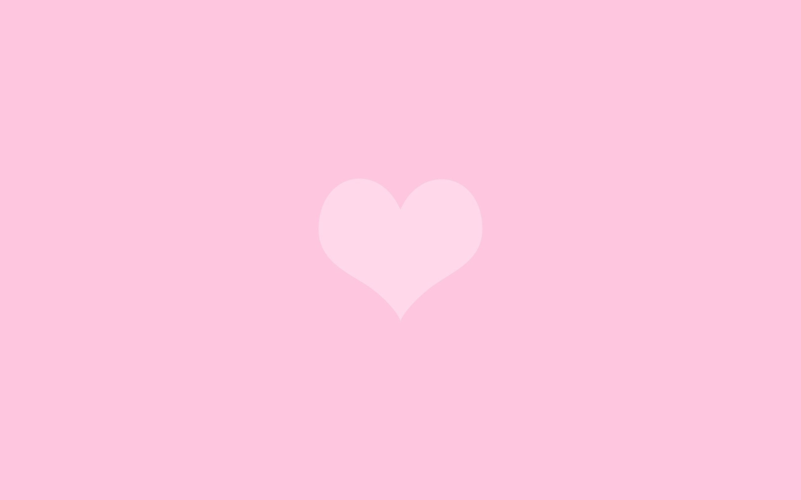 centered pastel pink heart, solid light pink background, minimalist heart graphic, HD Desktop wallpaper