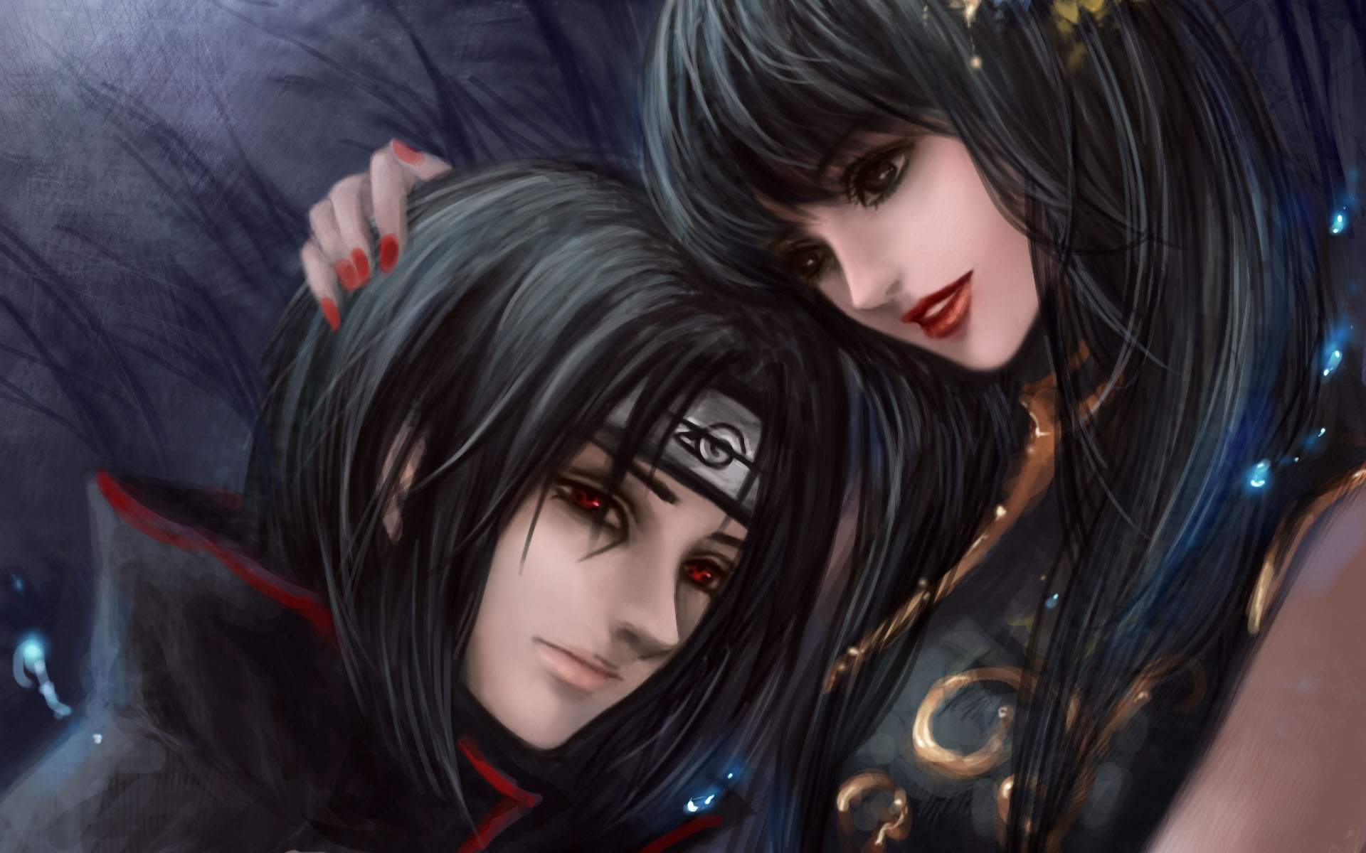 Itachi Uchiha, Izumi Uchiha, slashed Konoha headband, HD Desktop wallpaper