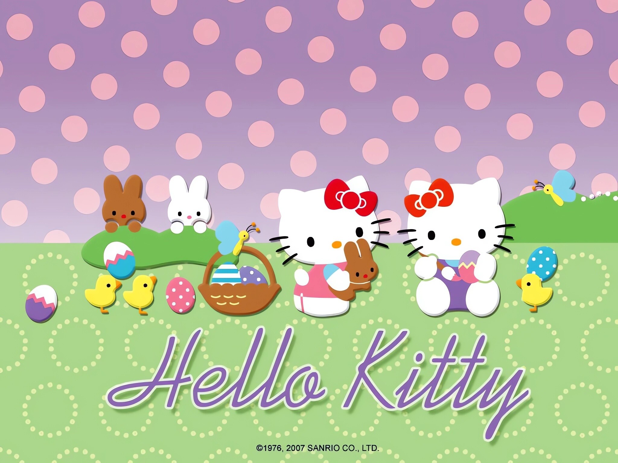 Poster, Hello Kitty Easter Wallpaper, 2050x1540 HD Desktop