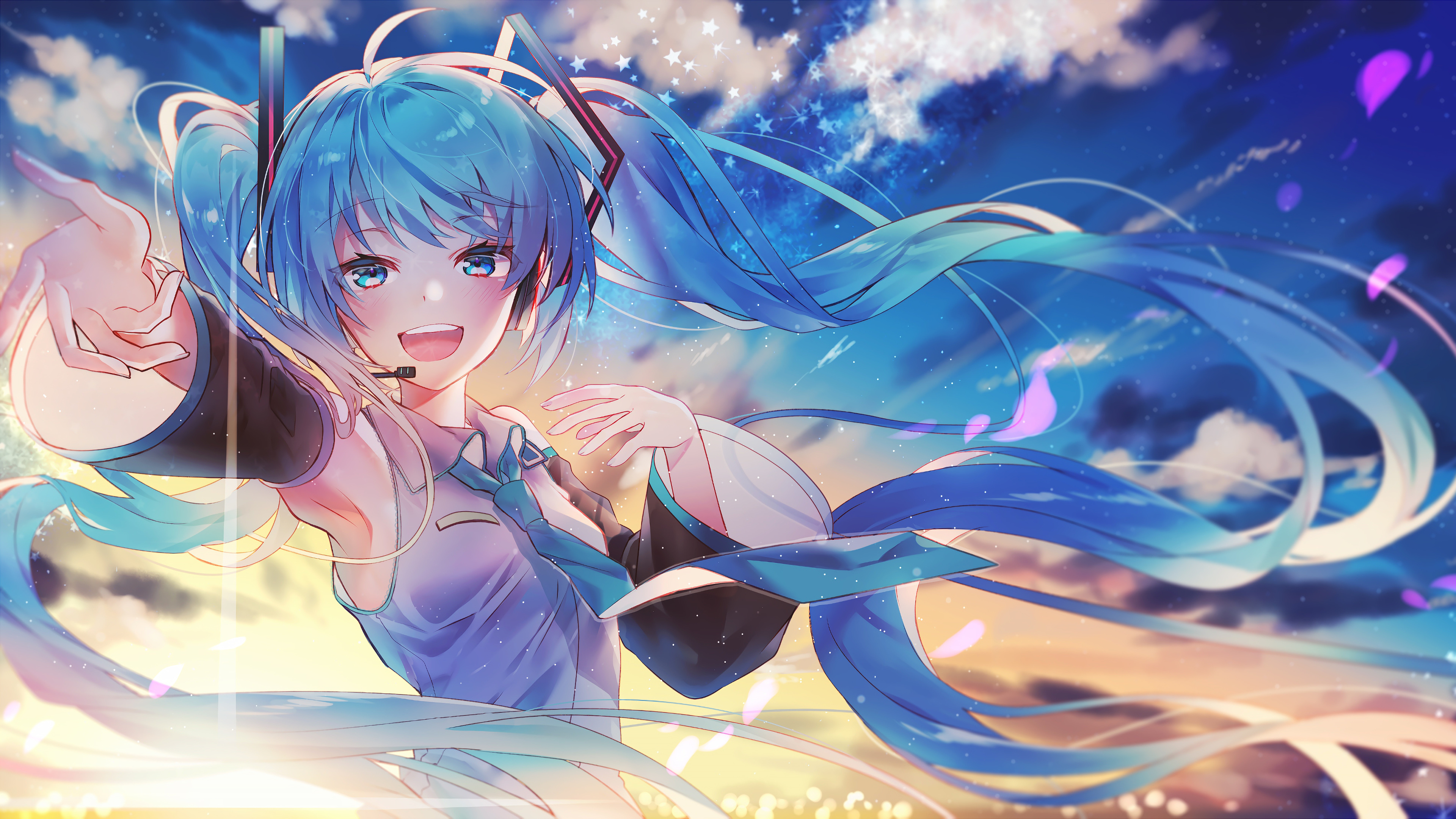 Hatsune Miku, Anime wallpaper, Music studio setting, Ethan Simpson's post, 3840x2160 4K Desktop