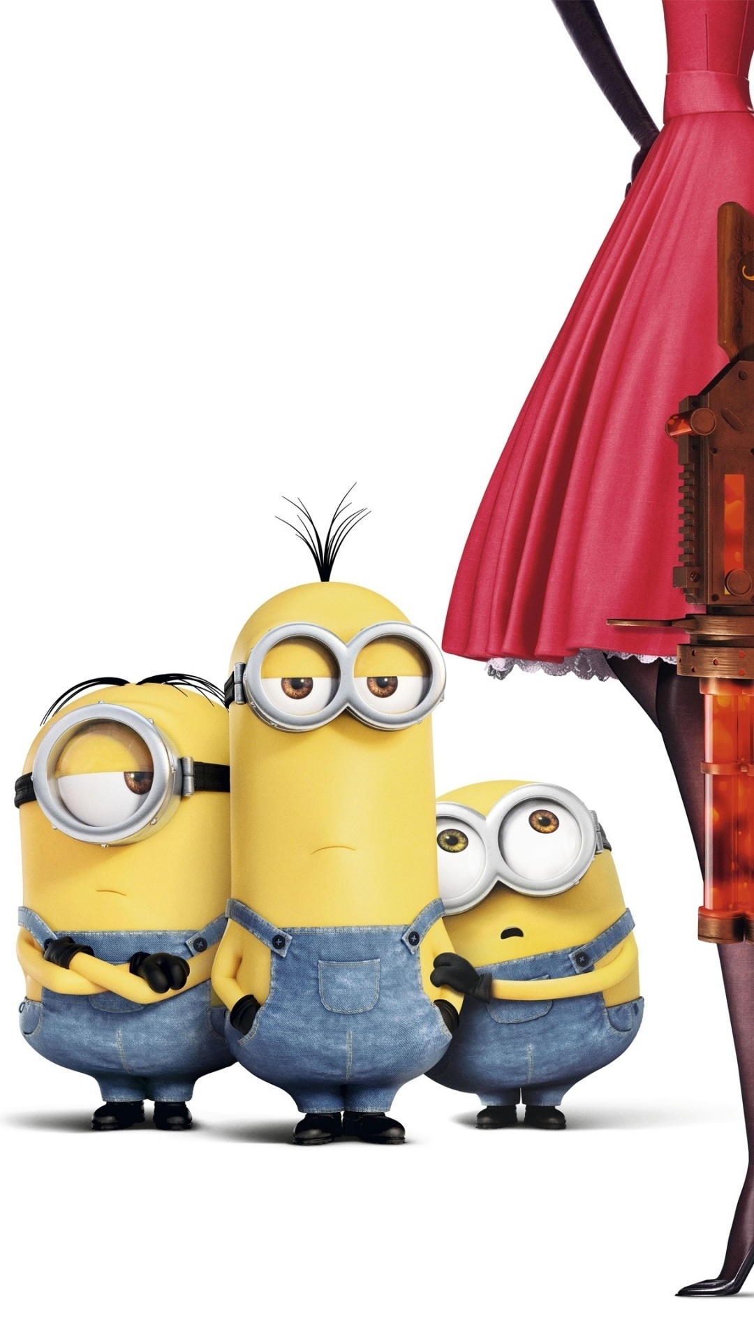 Minion Bob, Minion Kevin, Minion Stuart, Scarlet Overkill, Full HD Phone wallpaper
