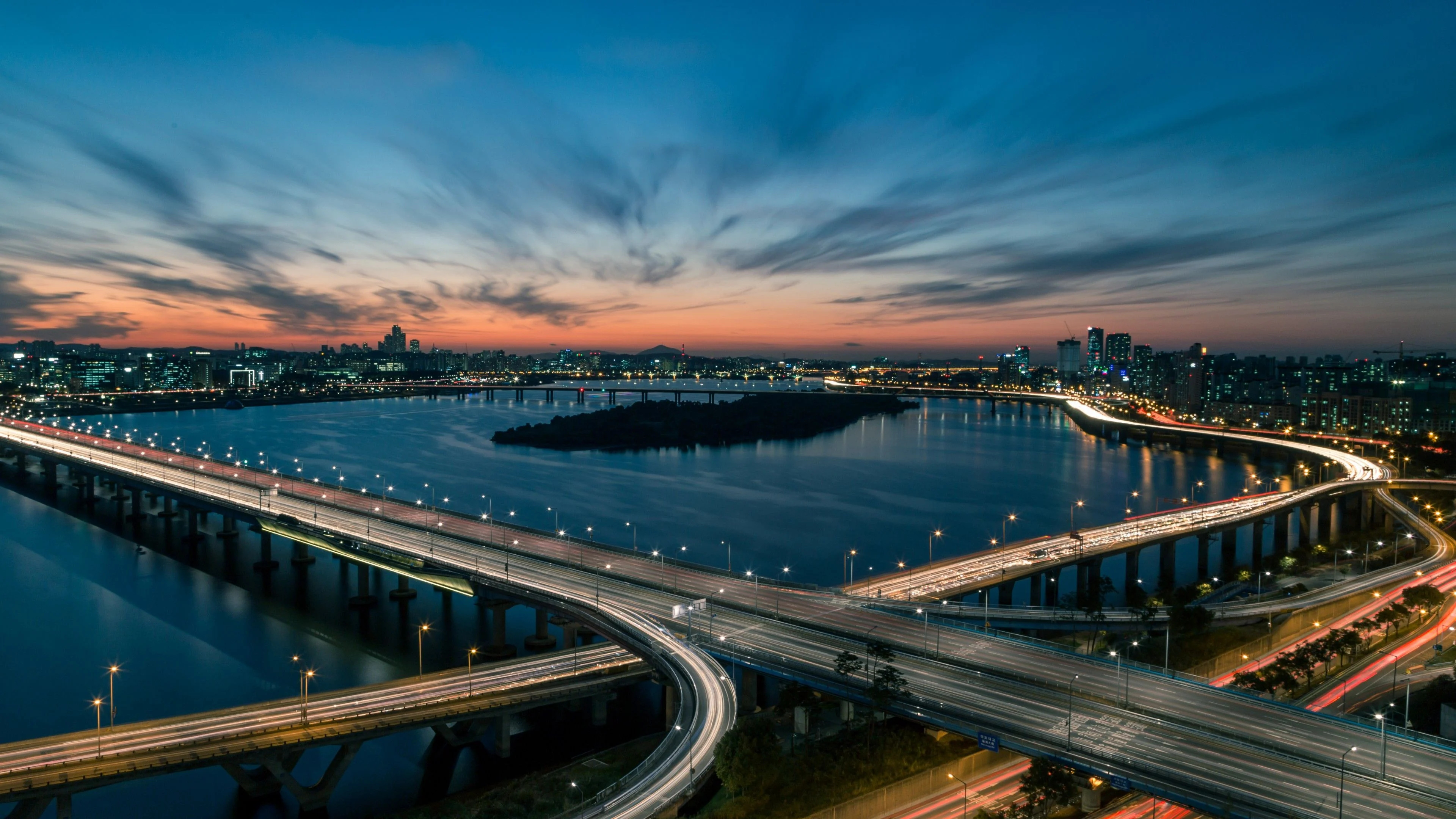 Skyline travels, Han River beauty, Top free backgrounds, Riverside marvel, 3840x2160 4K Desktop