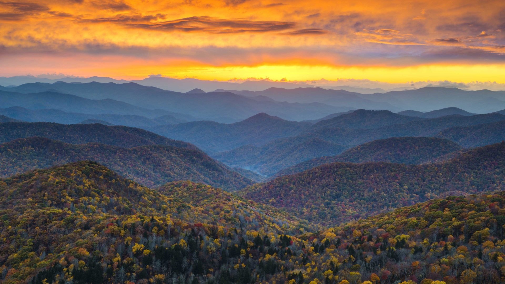 North Carolina, Autumn, Sunrise, Fall, 1920x1080 Full HD Desktop