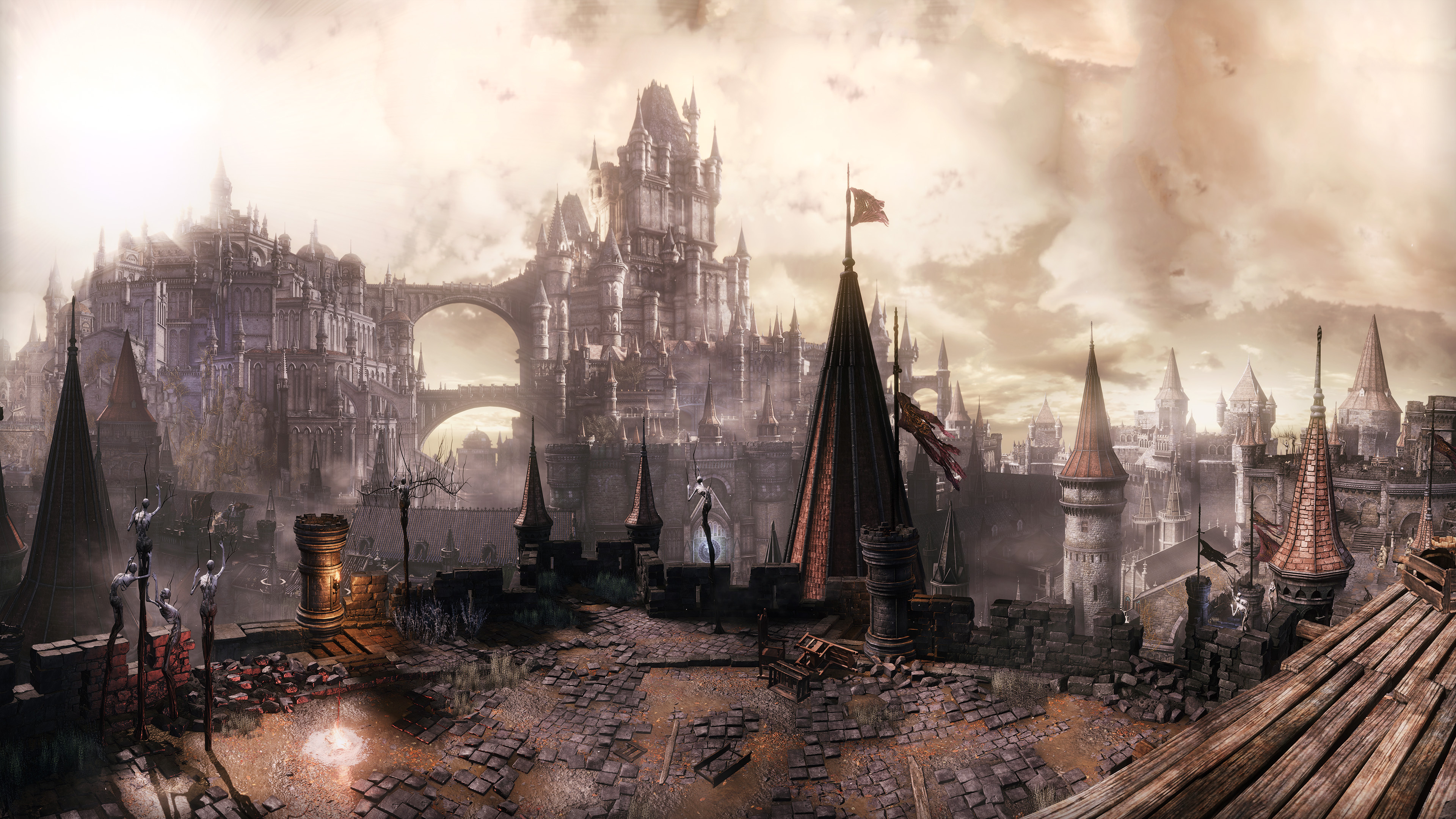 Lothric Castle, High Wall of Lothric, Dark Souls III, 4K Desktop wallpaper