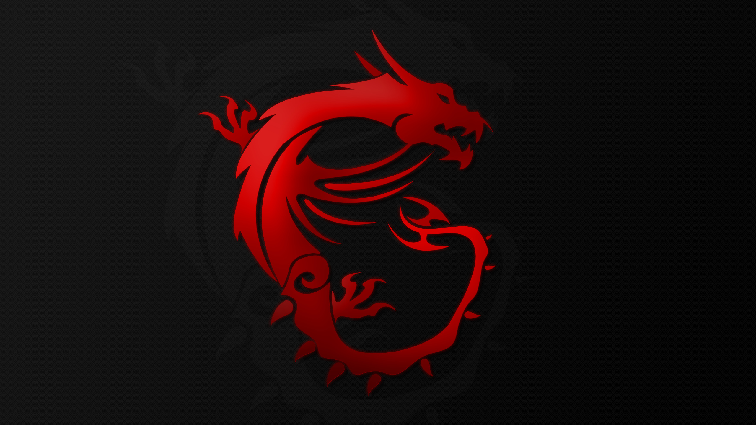 MSI Gaming dragon logo, coiled red dragon emblem, matte black textured background, HD Desktop wallpaper