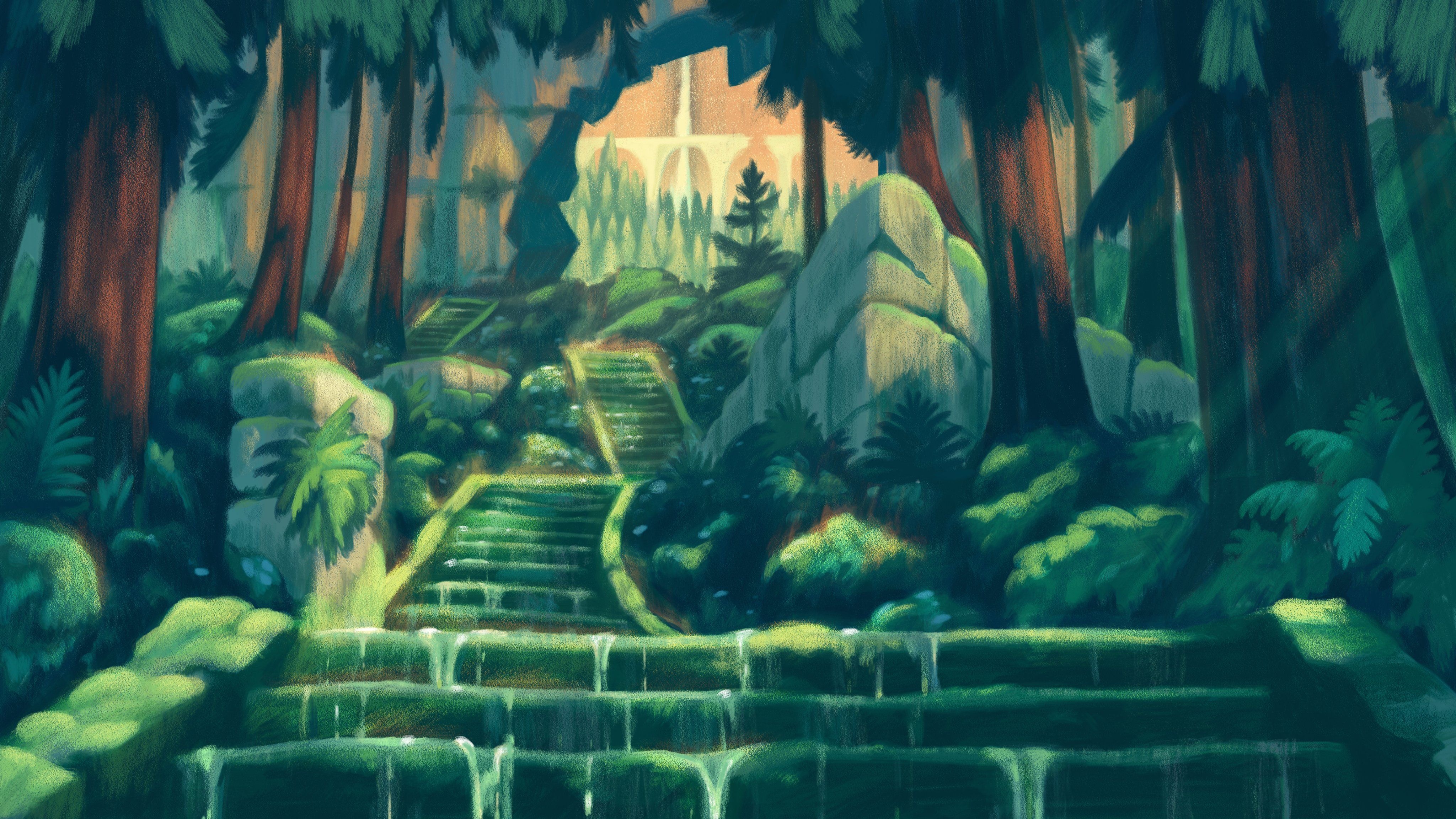 forest, LoFi, artwork, digital art 4100x2310