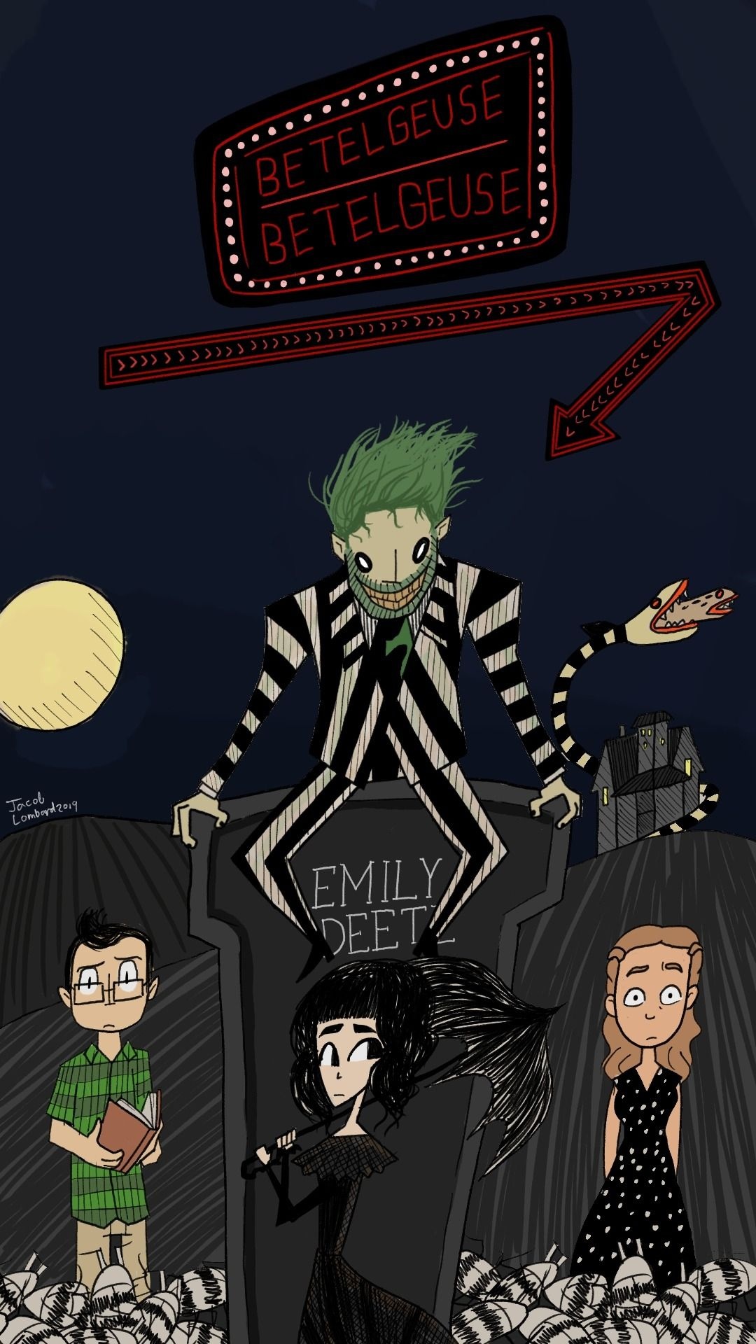 Beetlejuice cartoon, Theatre enthusiast, Playful fandom, Drama geek, 1080x1920 Full HD Phone