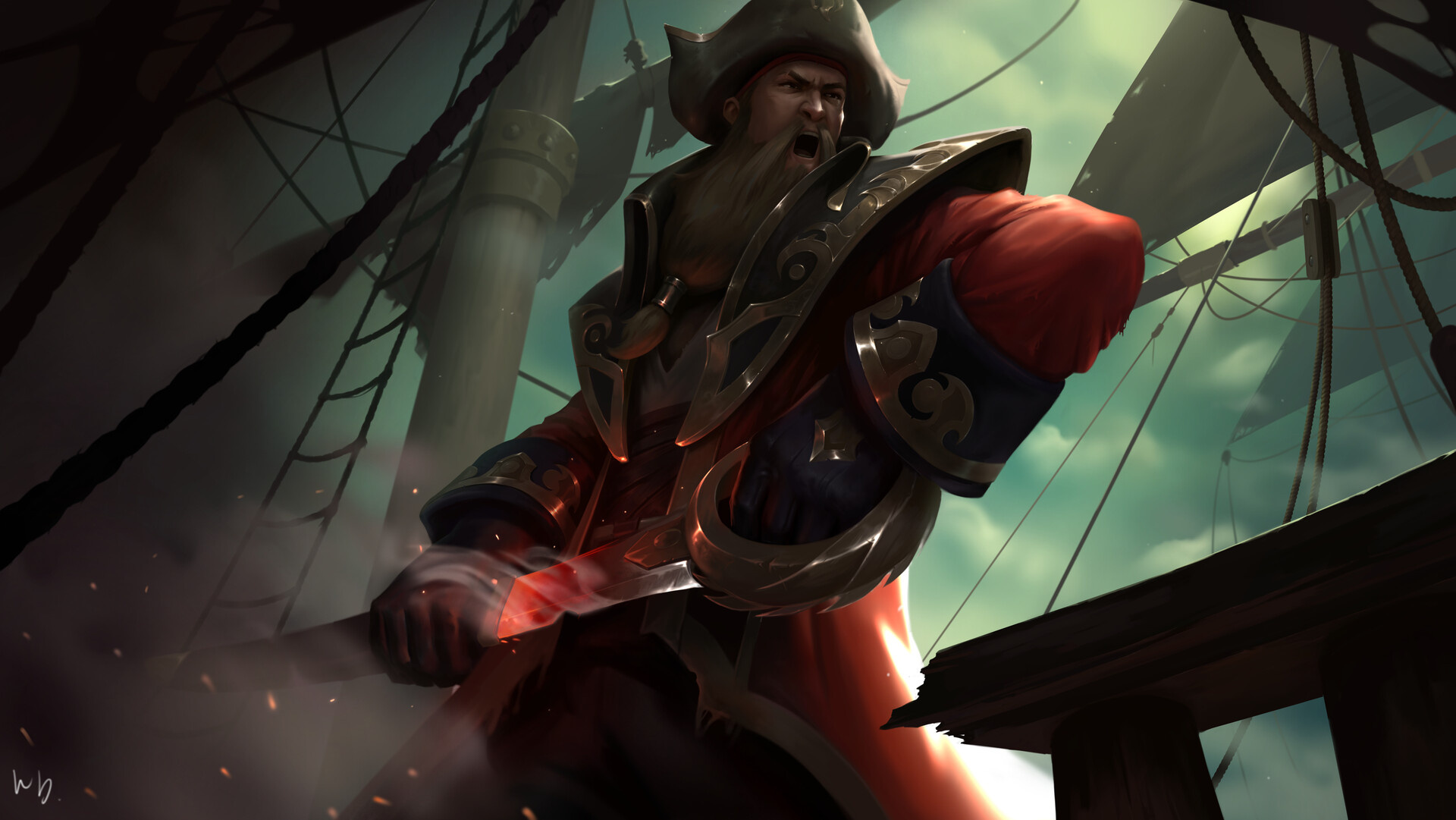 Gangplank, Captivating fanart, Artistic tribute, League of Legends, 1920x1090 HD Desktop