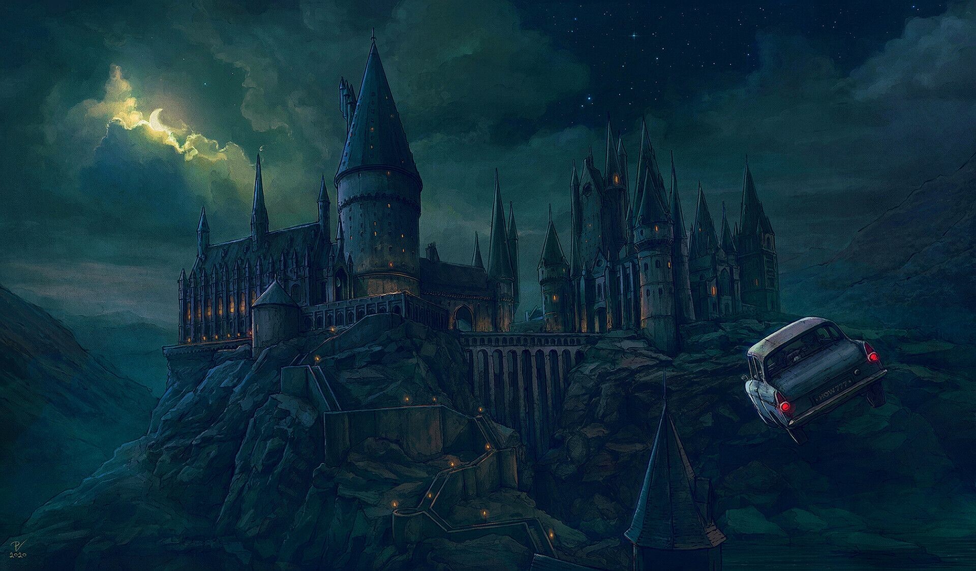 Hogwarts, Vladislav Pantic, Harry Potter wallpaper, Desktop background, 1920x1130 HD Desktop