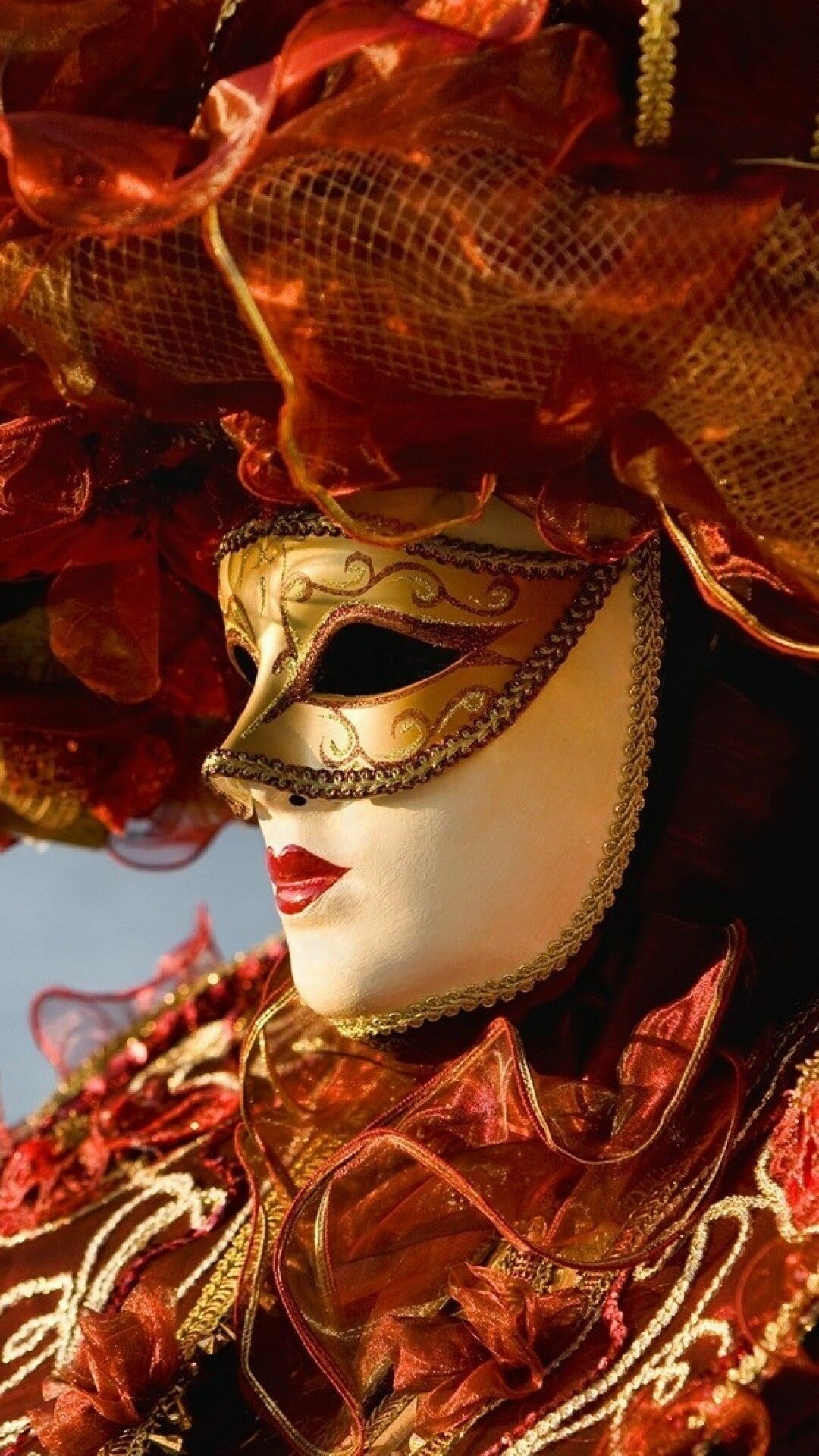 Stunning carnival masks, Captivating backgrounds, Colorful celebration, Festive beauty, 1080x1920 Full HD Phone