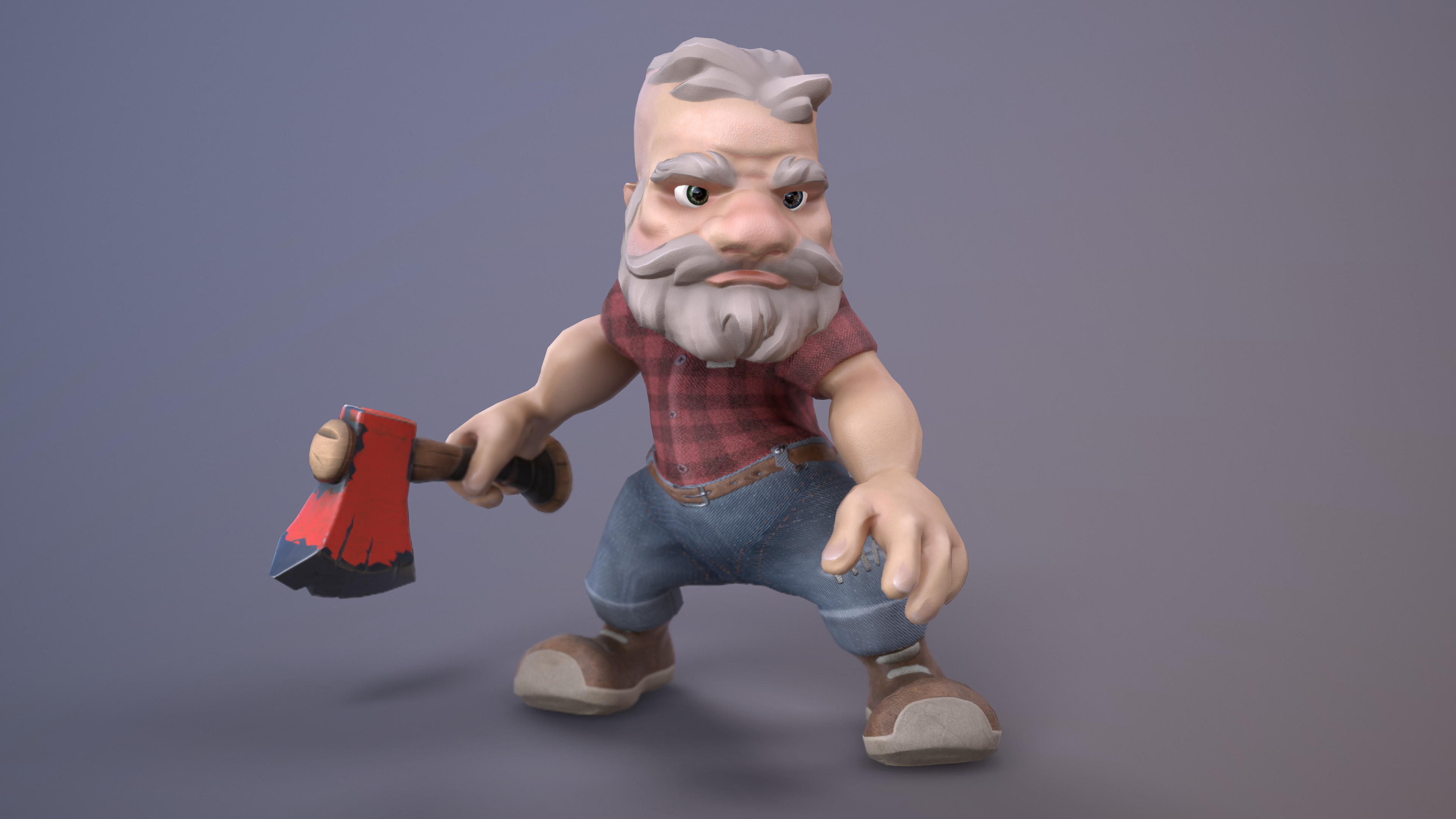 Lumberjack character, Artstation portfolio, Creative artwork, Unique style, 3840x2160 4K Desktop