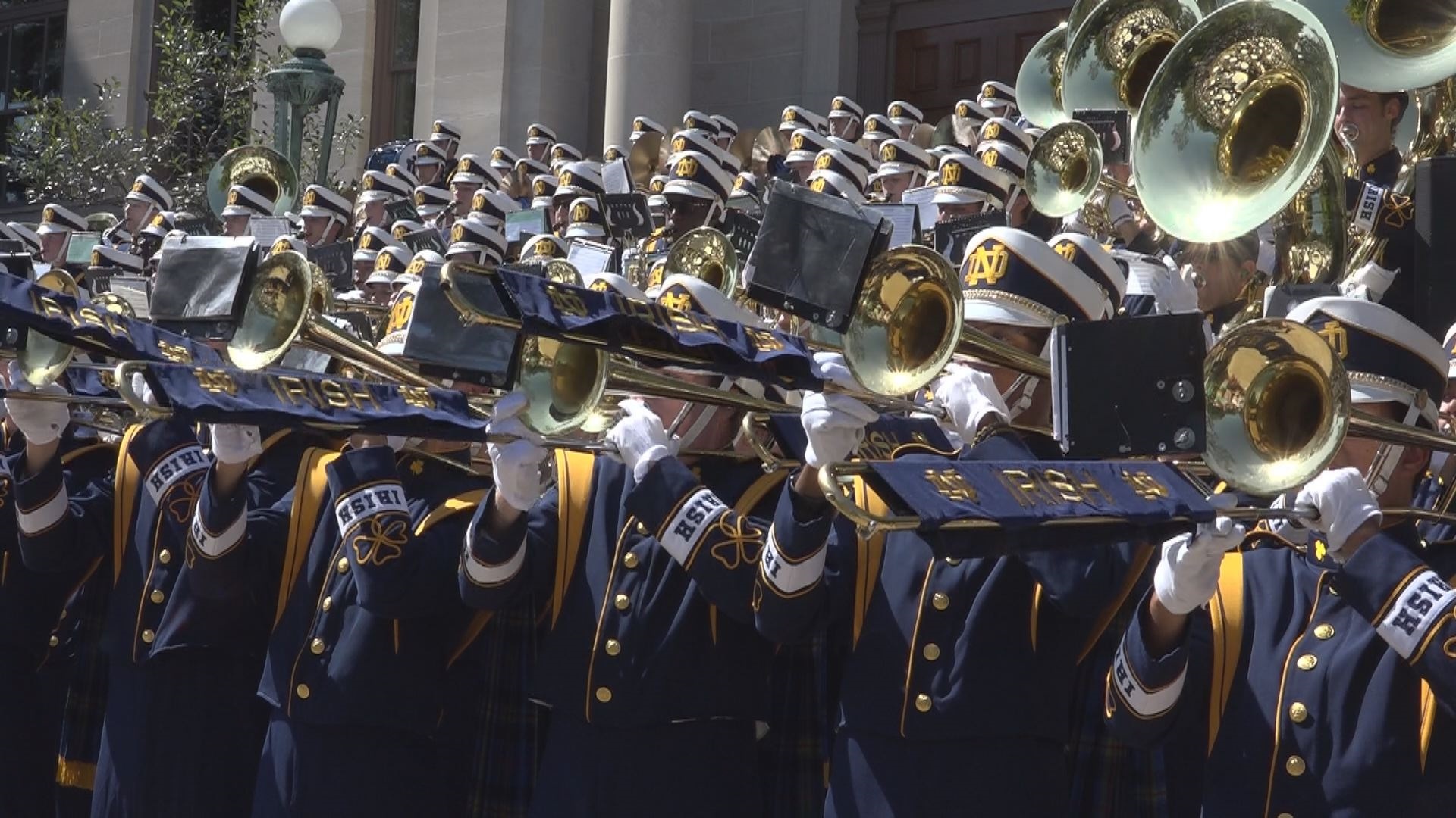 Fighting Irish band, Notre Dame pride, Energetic performance, Musical heartbeat, 1920x1080 Full HD Desktop