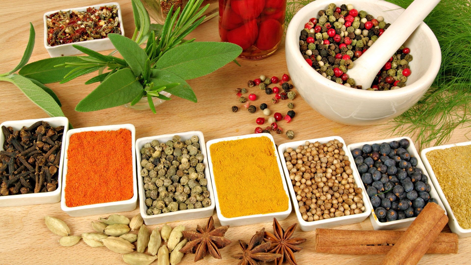 Spice download, Flavorful seasonings, Aromatic essence, Culinary necessities, 1920x1080 Full HD Desktop