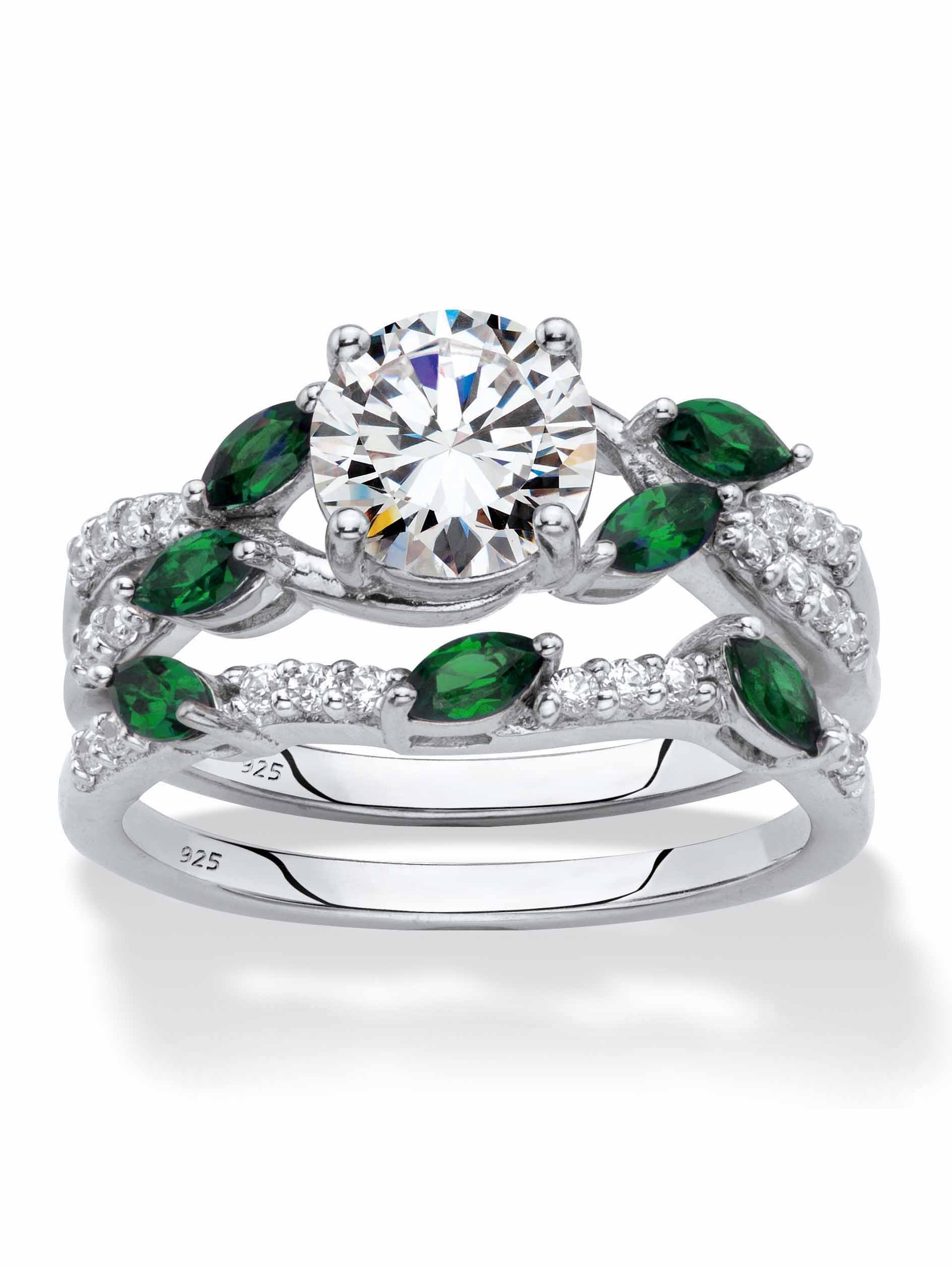 Wedding ring set, Emerald Wallpaper, 1890x2520 HD Phone