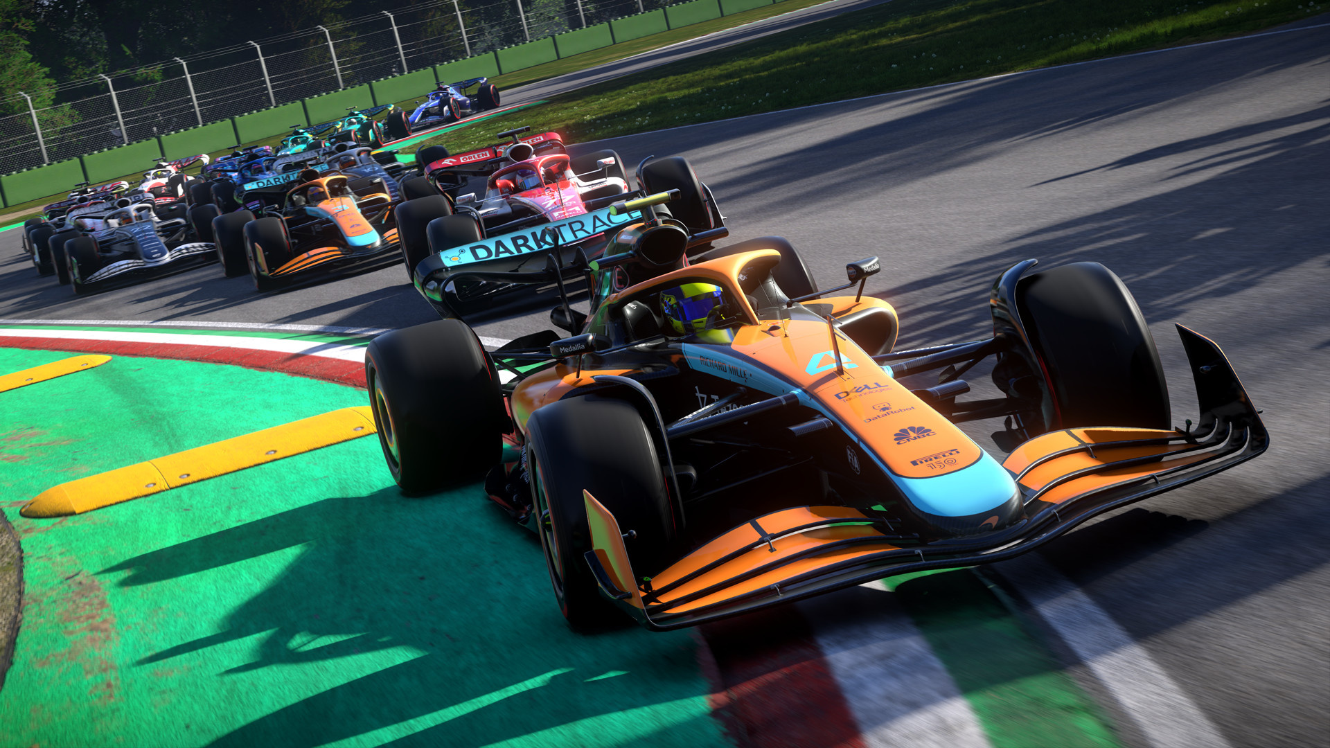 McLaren MCL36 Formula One car, F1 22 video game, Autodromo Nazionale Monza circuit, Full HD Desktop wallpaper