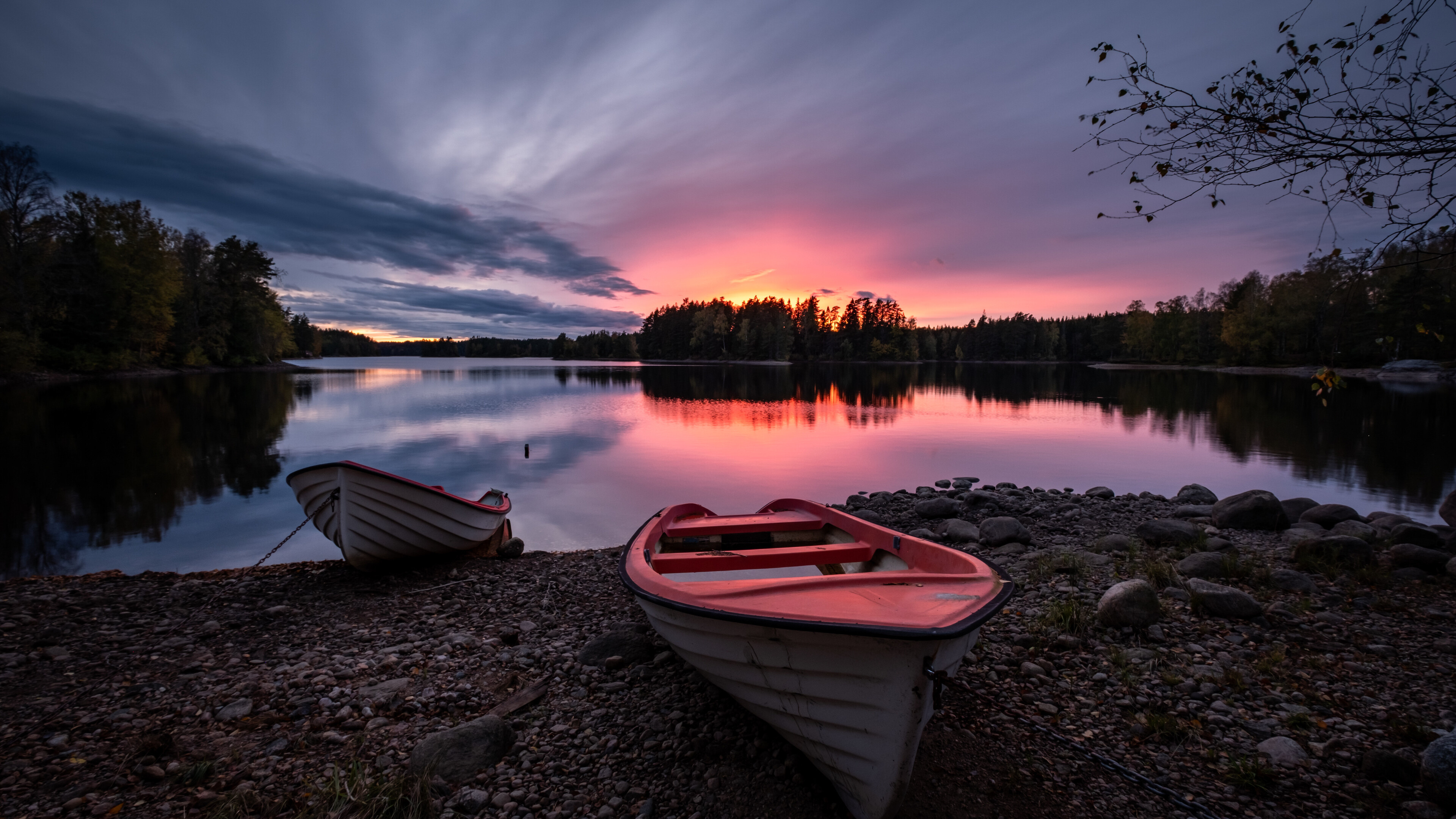 Boat long sunset, 5K wallpaper, Backgrounds, 3840x2160 4K Desktop