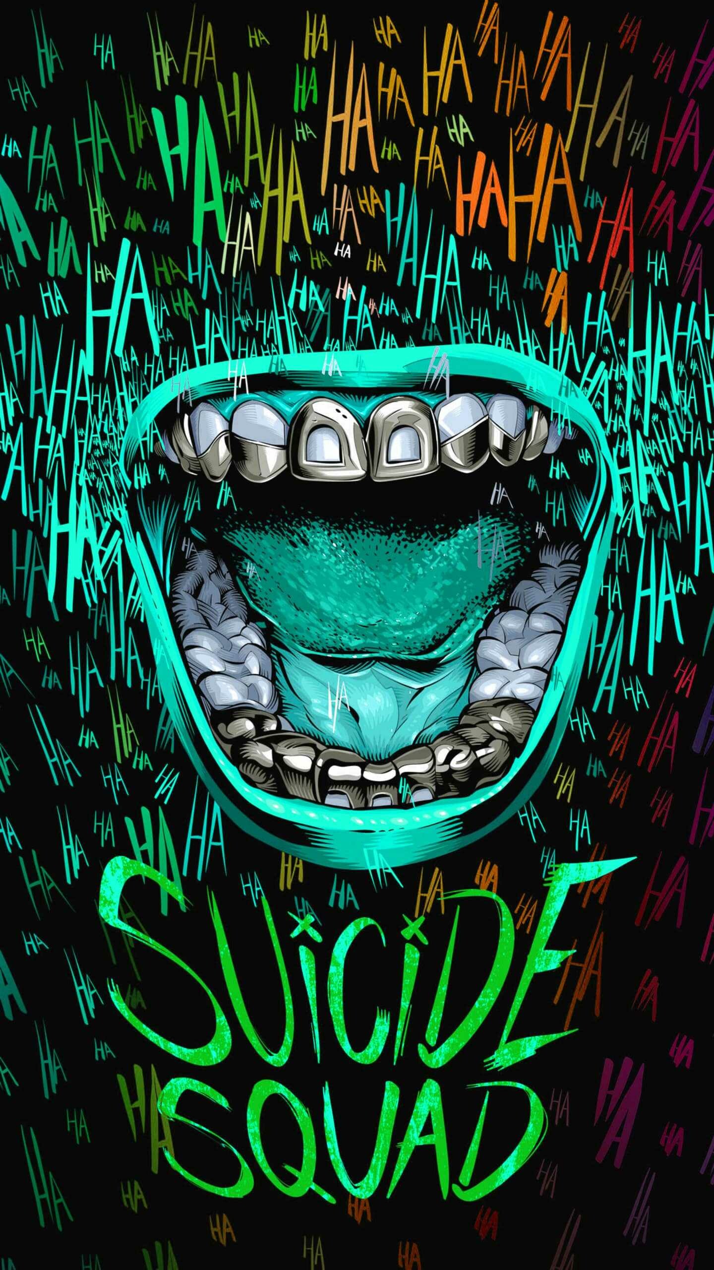 Suicide Squad, Vibrant wallpaper, Squad's insignia, Wallpaper, 1440x2560 HD Phone