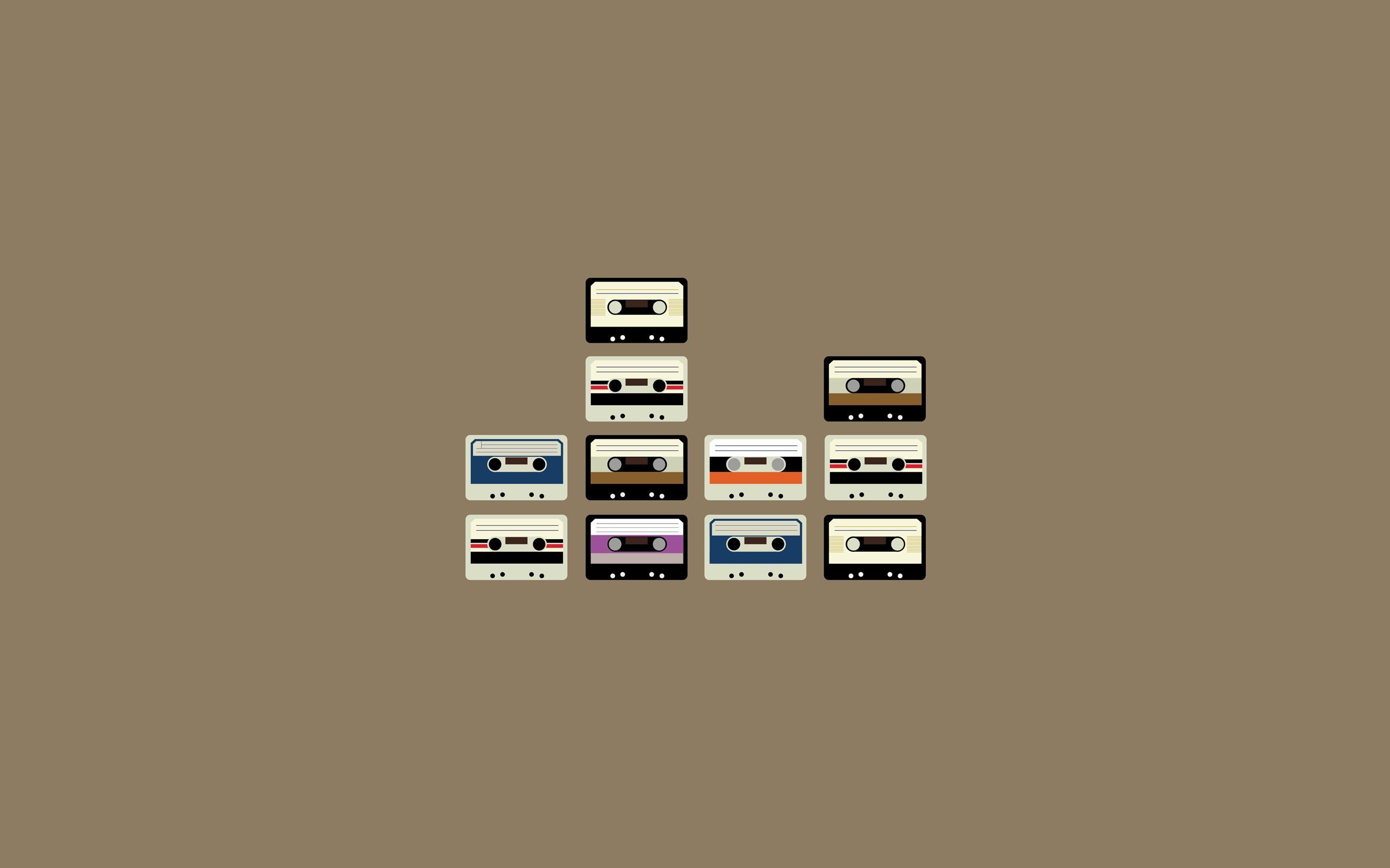 Compact cassette tapes, Sound equalizer visualizer, Minimalist graphic illustration, HD Desktop wallpaper