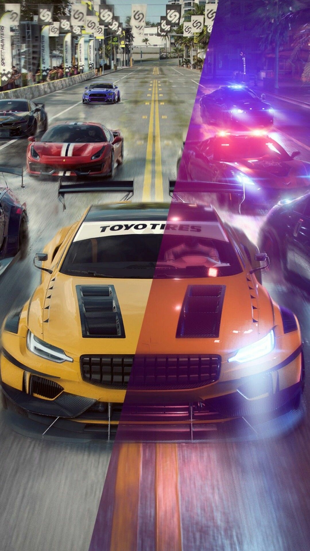 NFS Heat in 4K, High-definition backgrounds, Gaming graphics, Visual intensity, 1080x1920 Full HD Phone