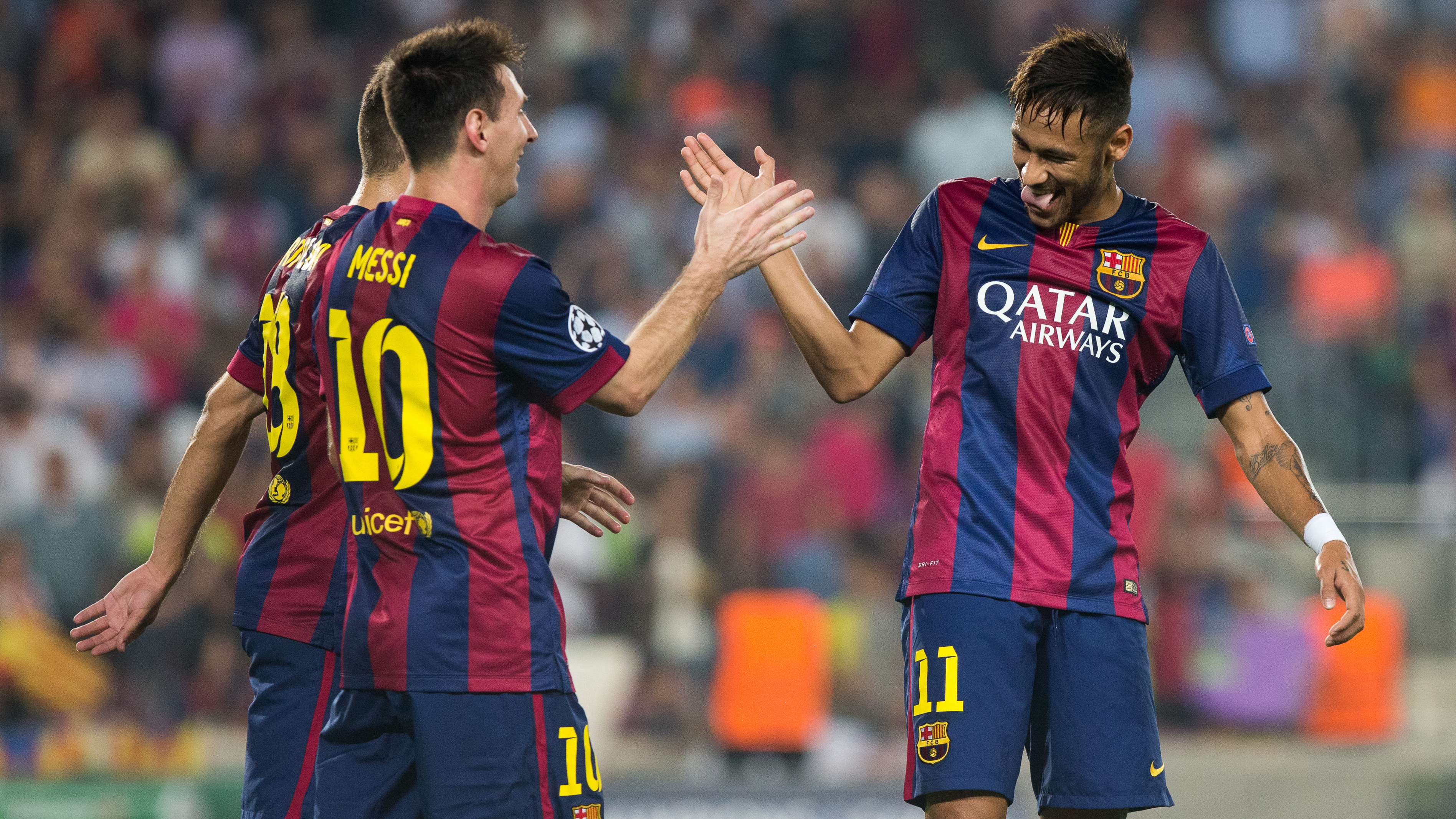 Lionel Messi, Neymar Jr, FC Barcelona jersey, HD Desktop wallpaper