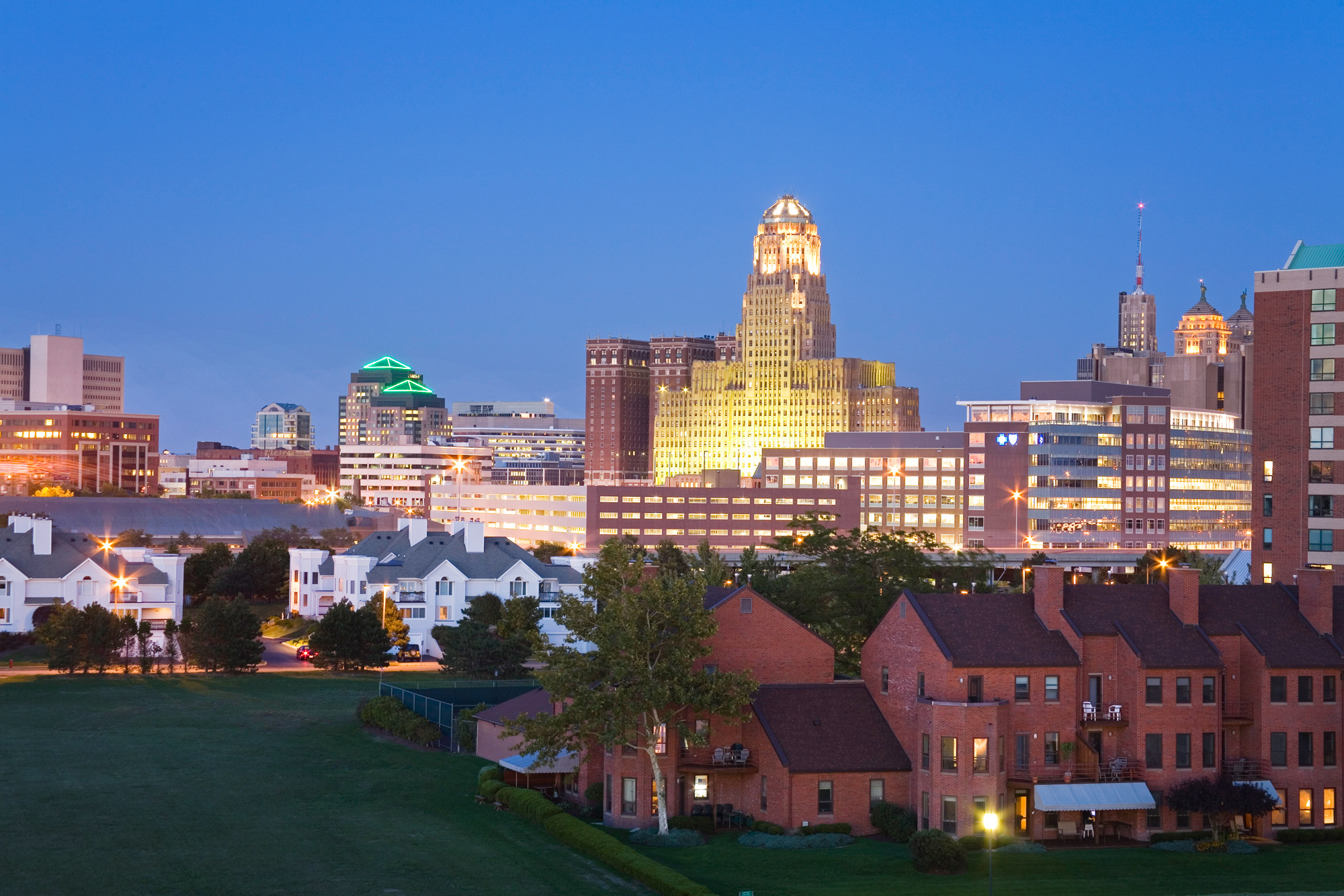 Buffalo Skyline, Travels, Cityscape at dusk, Upstate New York, 2000x1340 HD Desktop