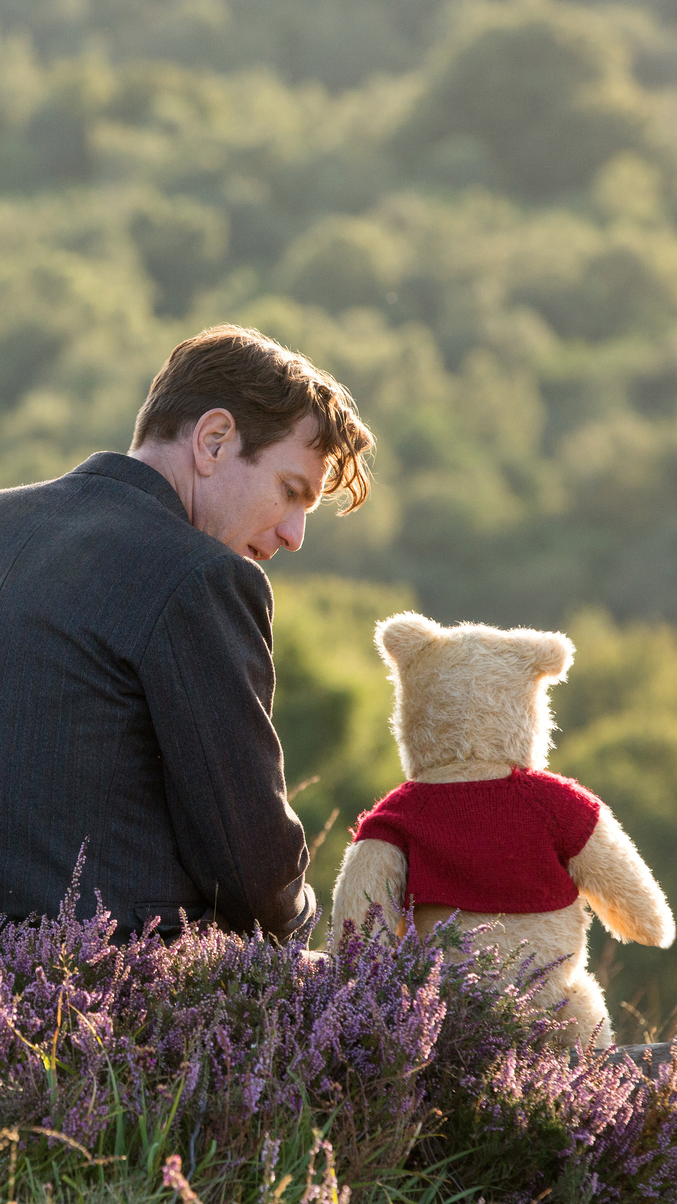 Winnie the Pooh in Christopher Robin movie, Endearing friendship, Charming animated character, Heartwarming tale, 2160x3840 4K Phone