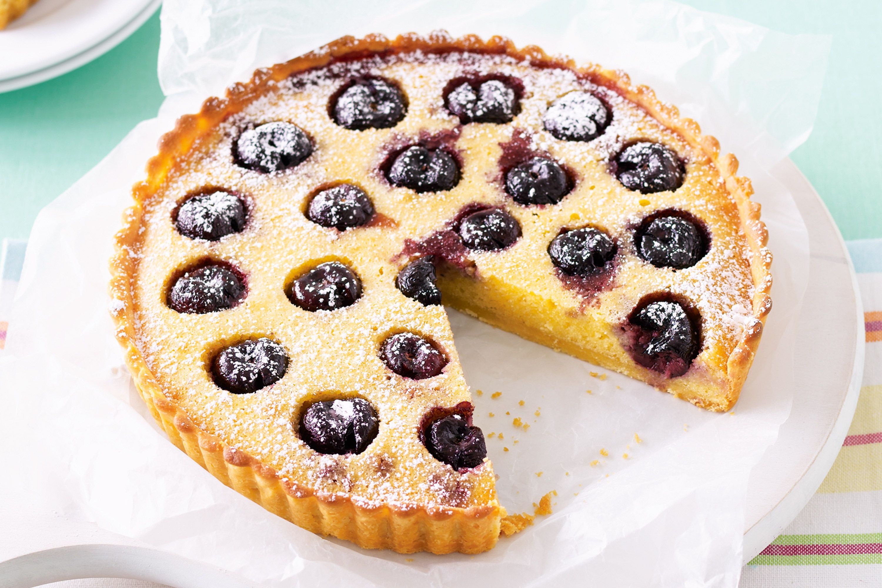 Cherry almond tart, Sweet and tangy dessert, Bursting with flavor, Nutty undertones, 3000x2000 HD Desktop