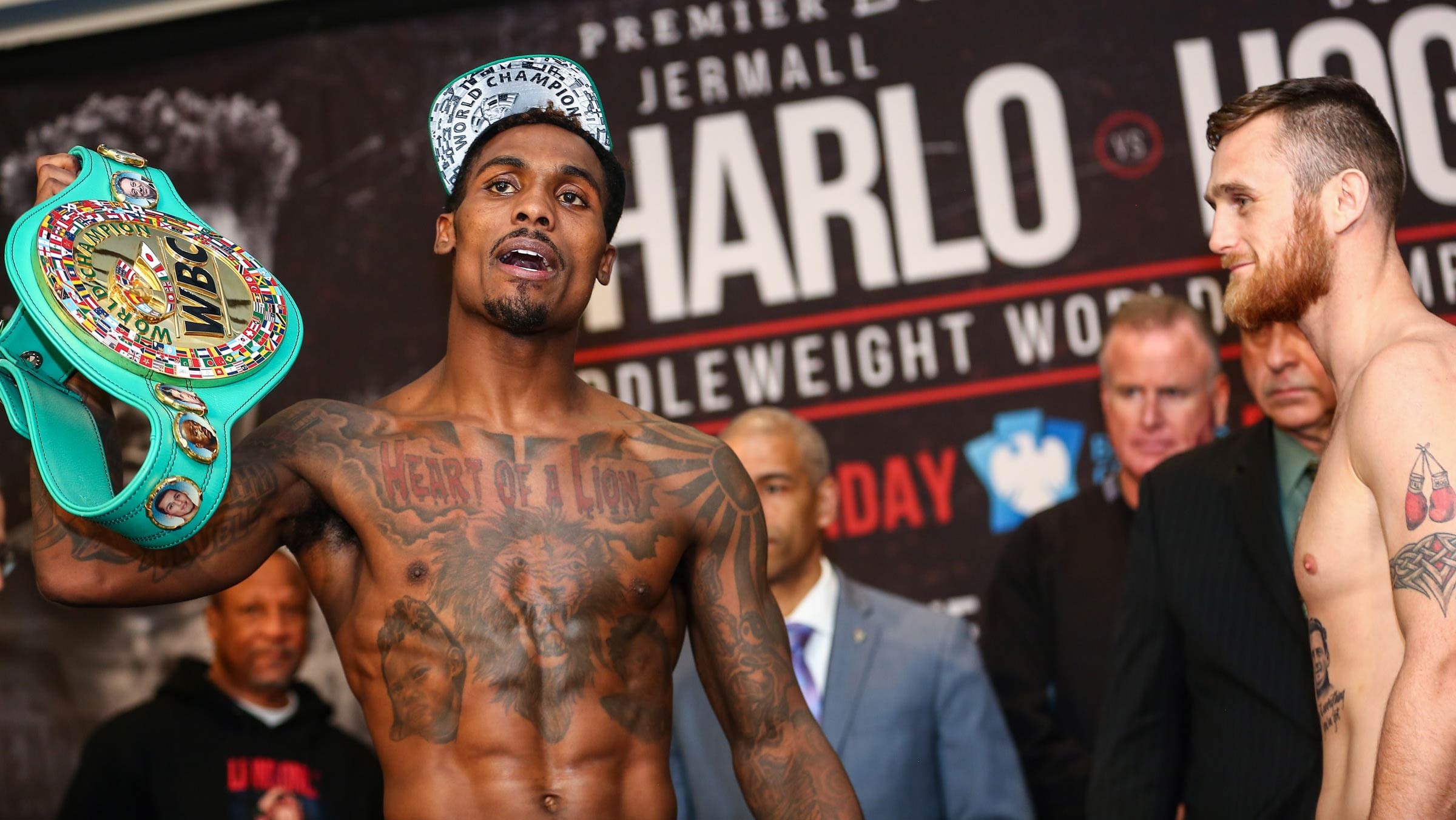 Jermall Charlo, Dennis Hogan, Chips on shoulders, 2400x1360 HD Desktop