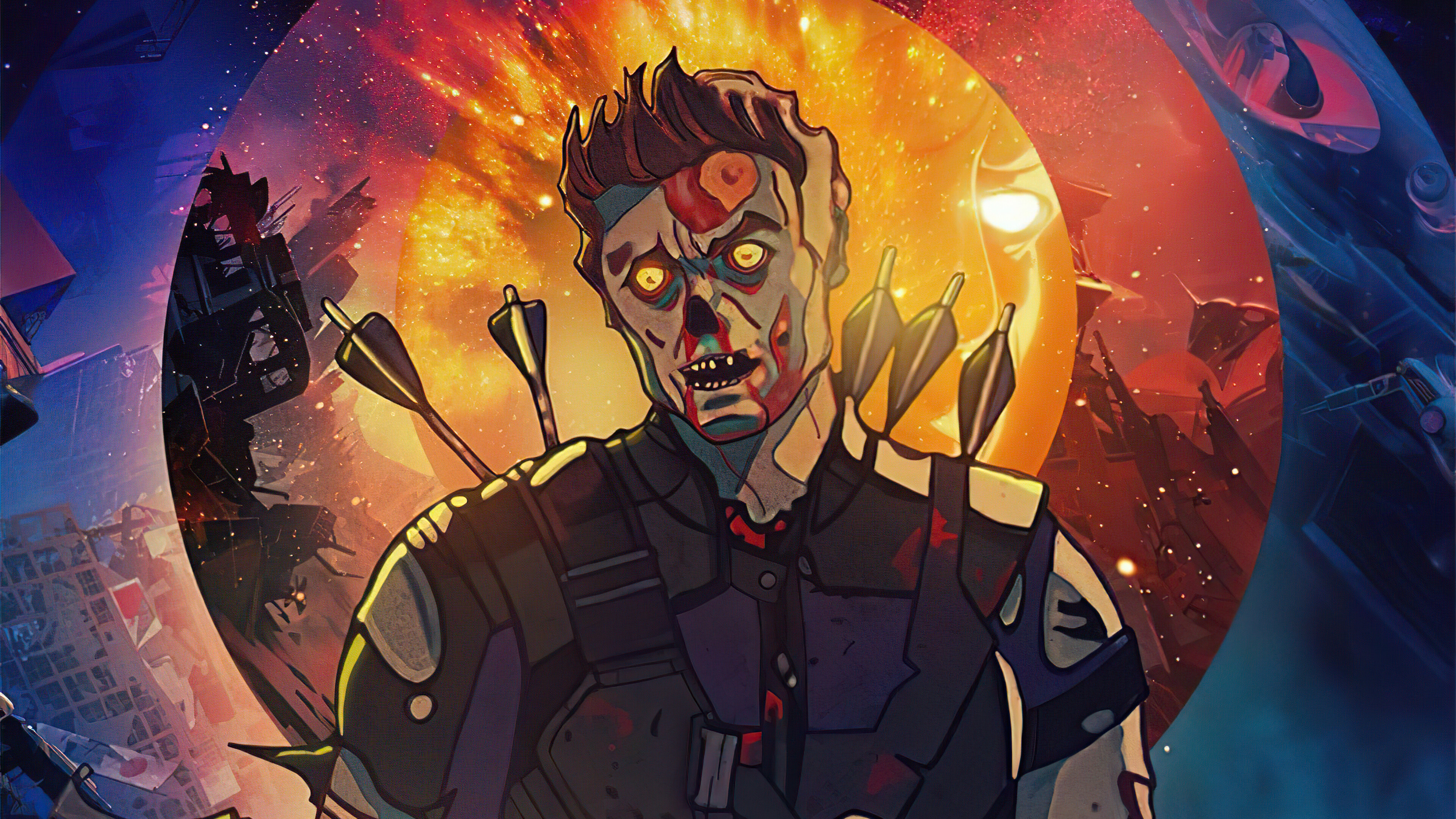 Hawkeye Zombie, What If...? Wallpaper, 3840x2160 4K Desktop