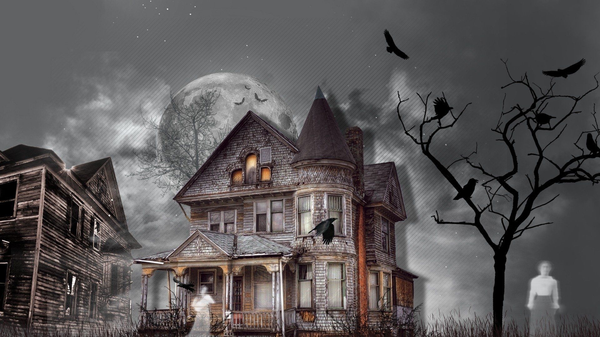 Ghosts, Haunted Mansion Wallpaper, 1920x1080 Full HD Desktop