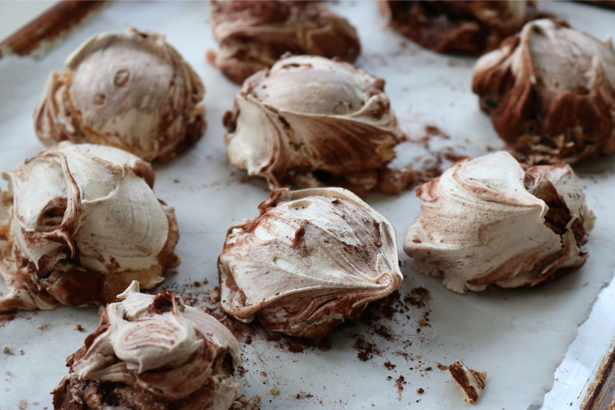 Cocoa swirled meringues, Delightful indulgence, Whirling patterns, Chocolatey goodness, 2000x1340 HD Desktop