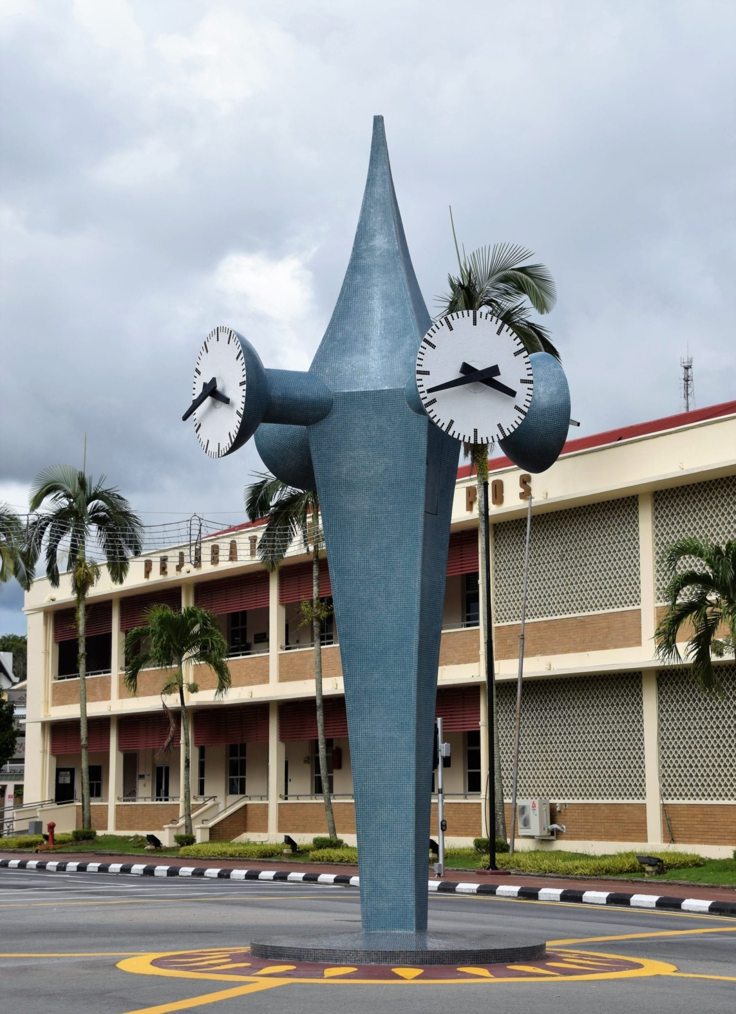 Modern tower, 4 clock faces, Bandar Seri Begawan, Sue Travels, 1460x2000 HD Phone