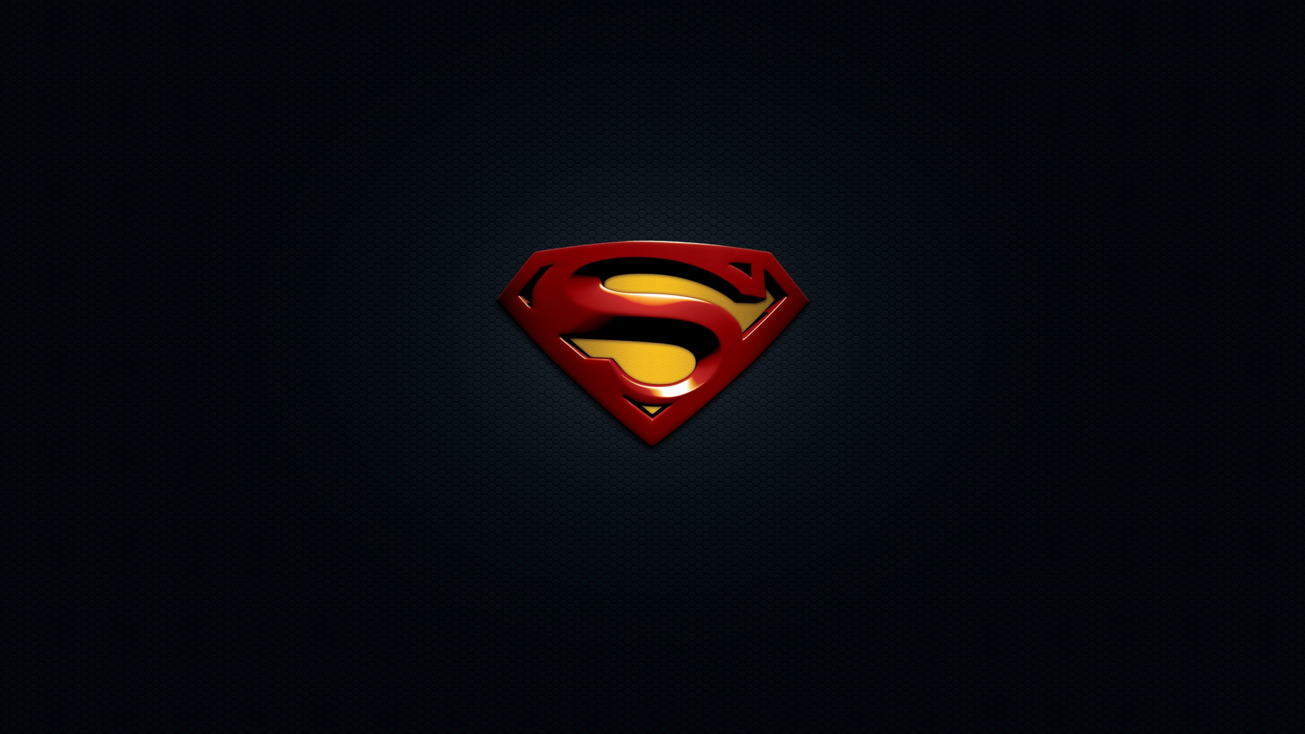 Superman Returns emblem, metallic 3D insignia, dark textured mesh, HD Desktop wallpaper
