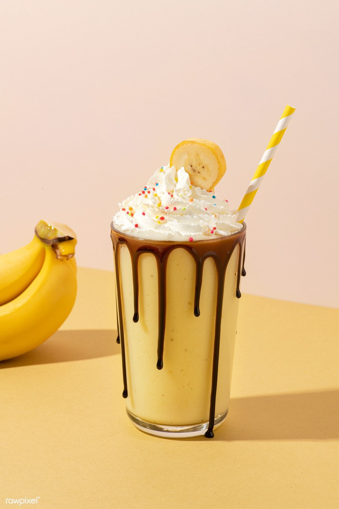 Decadent chocolate banana milkshake, Whipped cream garnish, Irresistible combination, Tempting treat, 1400x2100 HD Phone