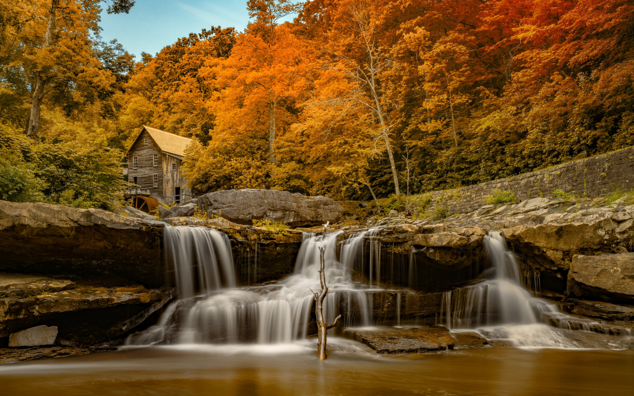 Waterfall, Autumn, River, Landscape, 2560x1600 HD Desktop