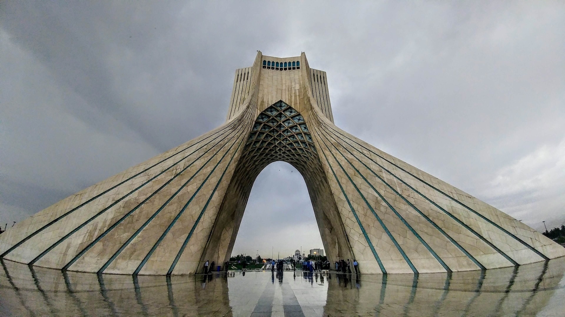 Azadi Tower, Azadi Square, overcast sky, Full HD Desktop wallpaper