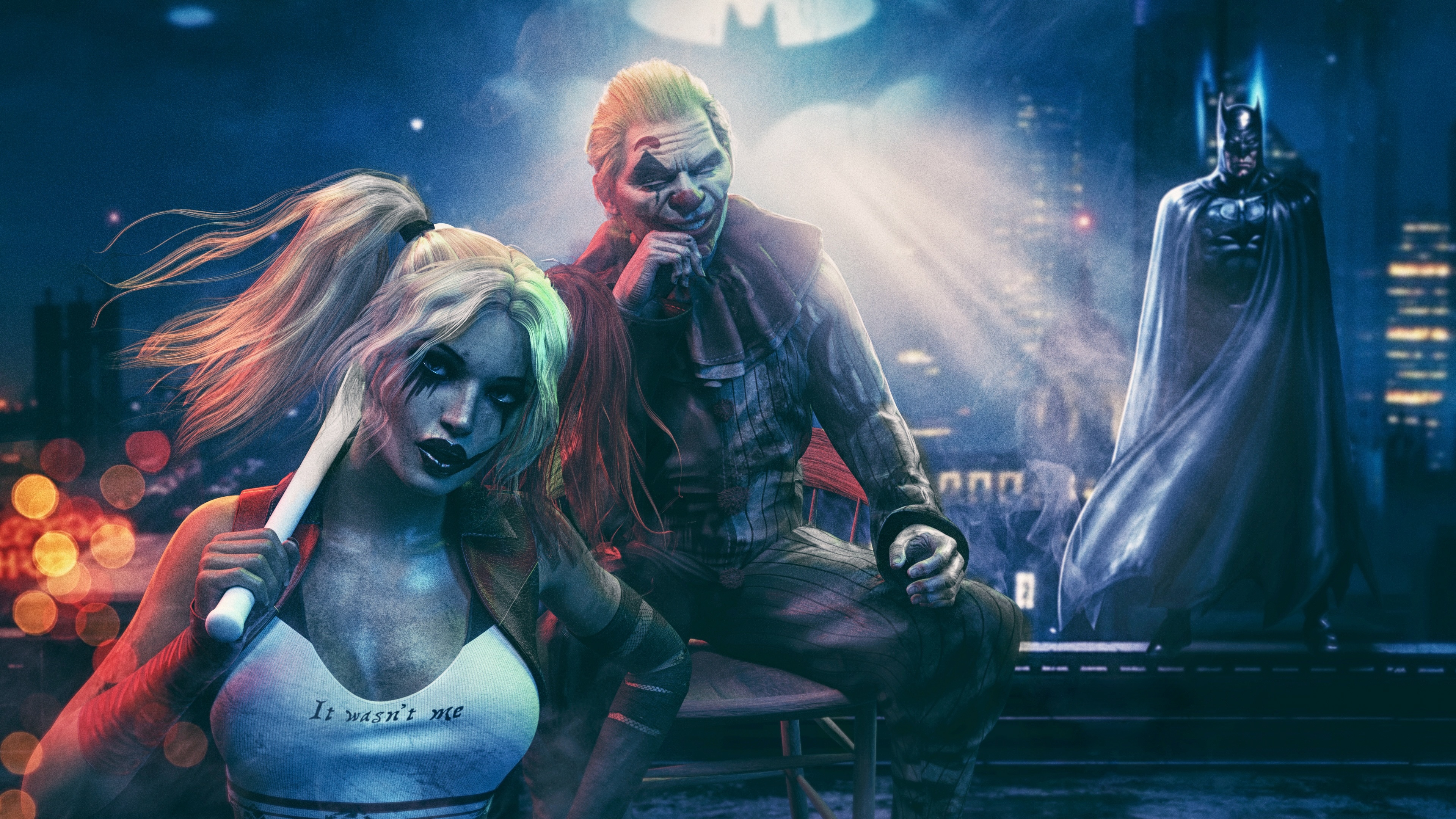 Batman, Harley Quinn and Joker Wallpaper, 3840x2160 4K Desktop