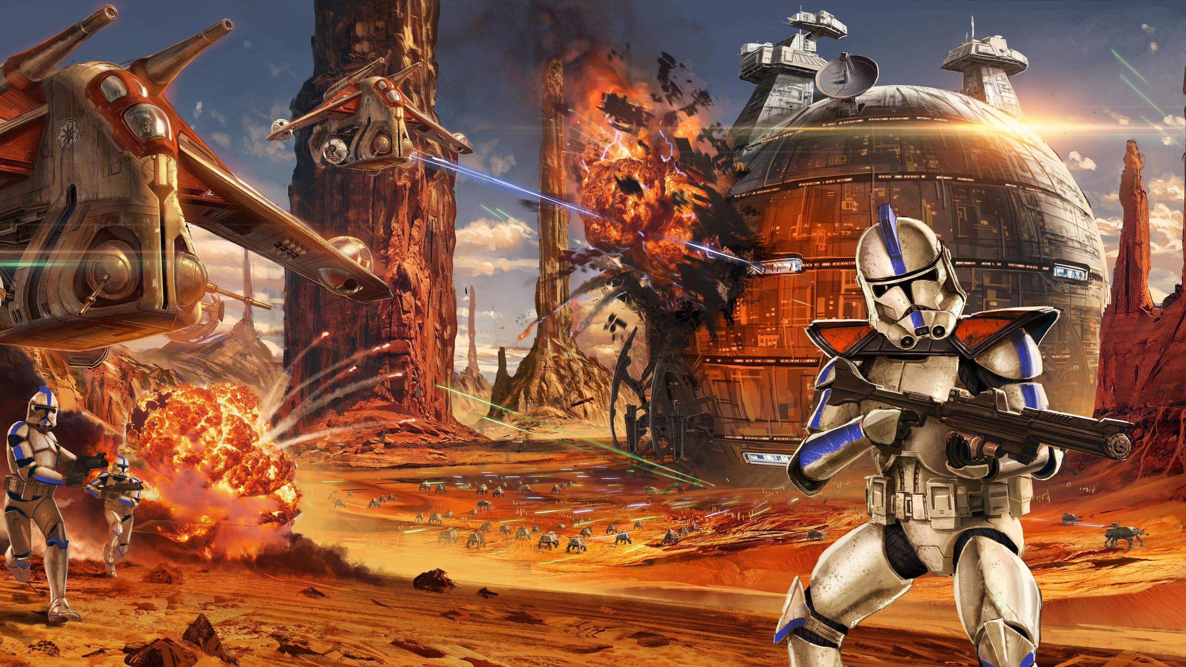 Film Art, Movies, star wars artwork, clone trooper, 3840x2160 4K Desktop