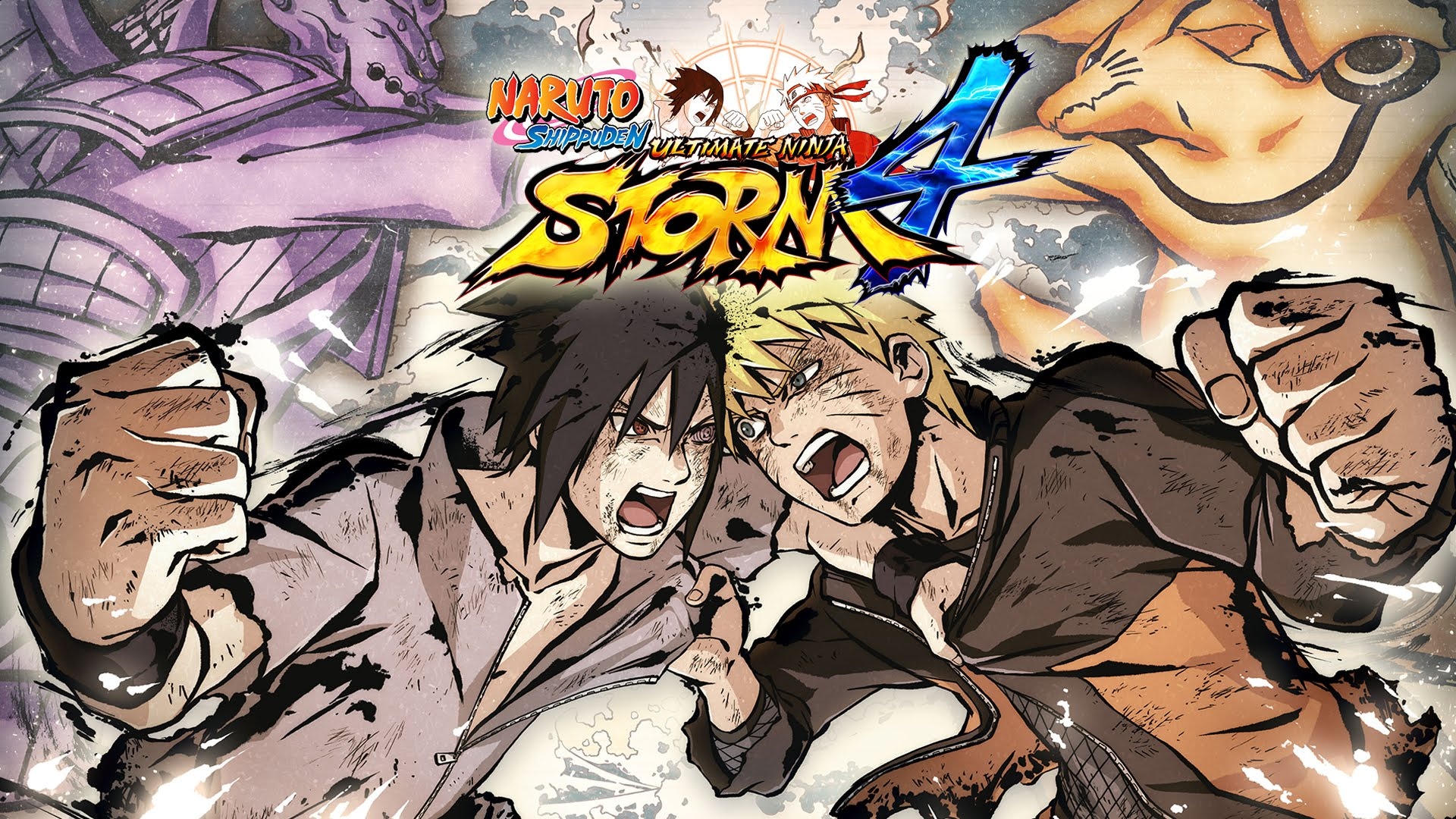Naruto Shippuden: Ultimate Ninja Storm 4, Naruto Uzumaki, Sasuke Uchiha, Susanoo and Kurama, Full HD Desktop wallpaper