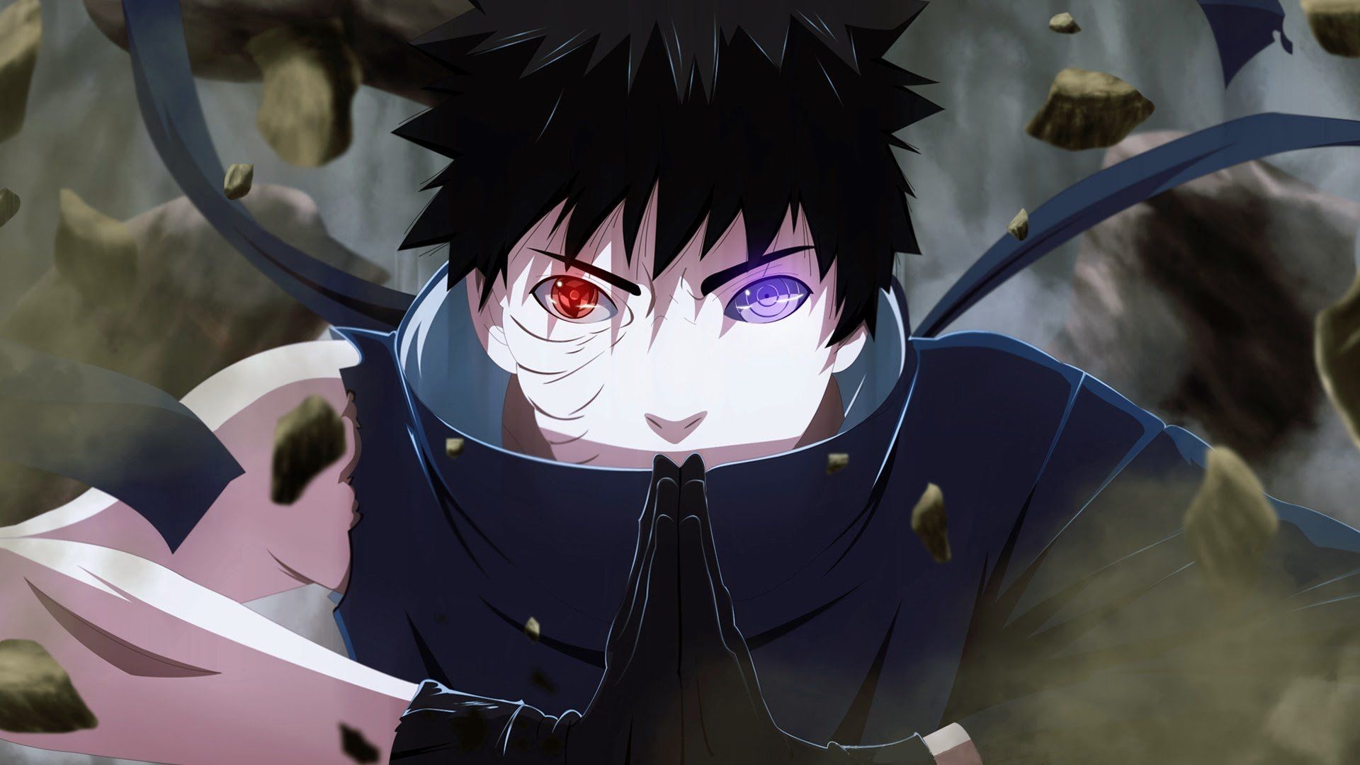 Obito Uchiha, Sharingan and Rinnegan, Ninjutsu hand seal, Full HD Desktop wallpaper
