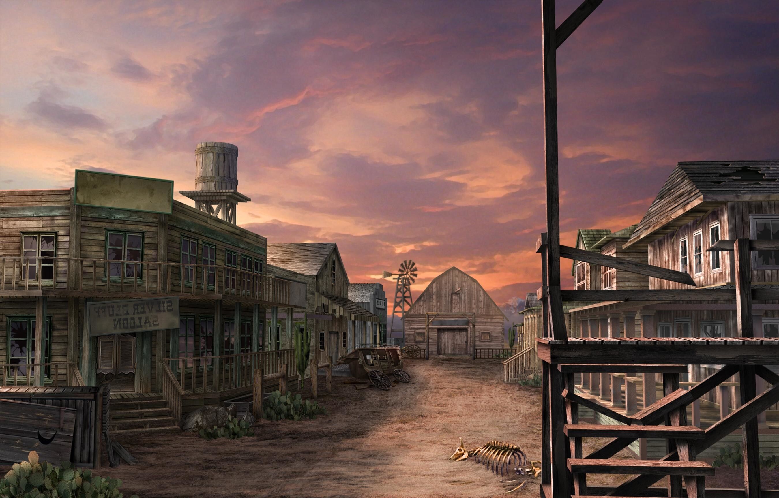 Ghost Town, Old West, Abandoned buildings, Western aesthetic, 2700x1730 HD Desktop