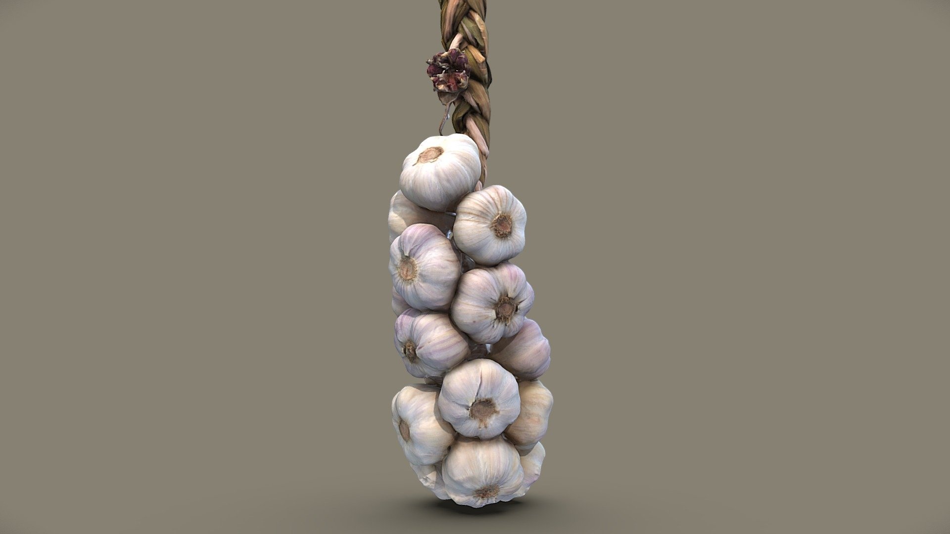 Unique garlic braid, 3D model, Artistic creation, Intricate design, 1920x1080 Full HD Desktop