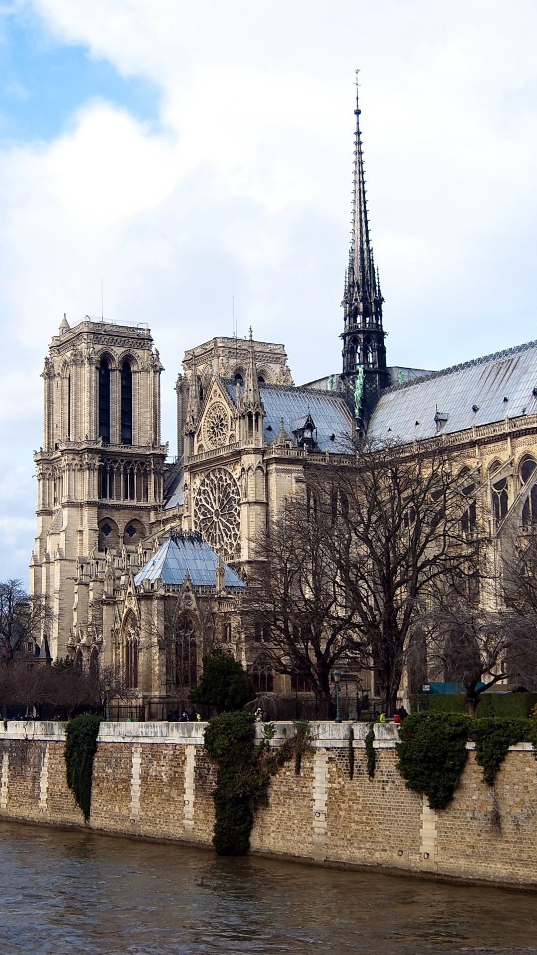 Notre-Dame Cathedral, Travels, Dazzling backgrounds, Majestic presence, 1080x1920 Full HD Phone