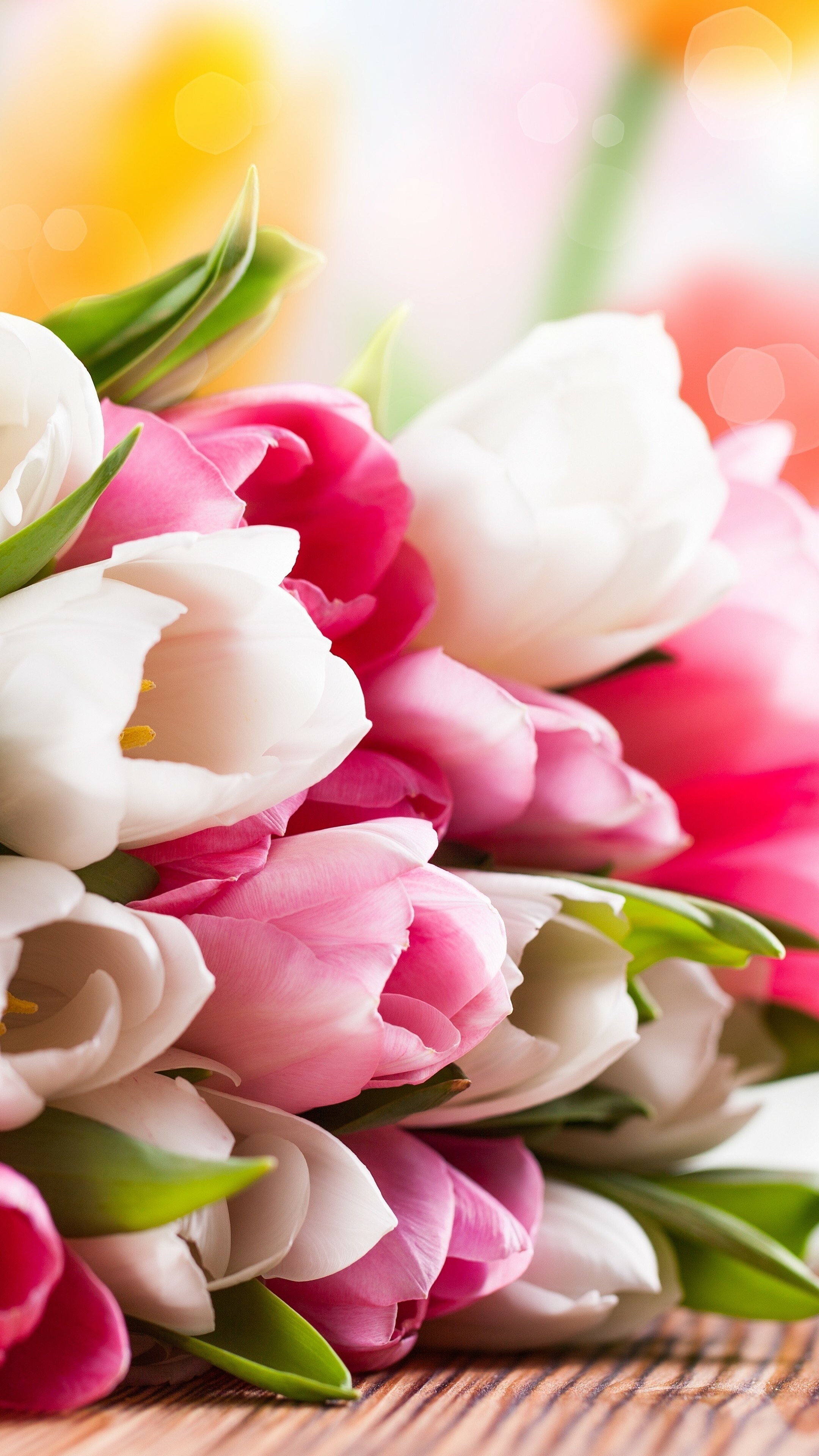 Tulip flower bouquet, Colorful holidays, Wallpaper, Bright and cheerful, 2160x3840 4K Phone
