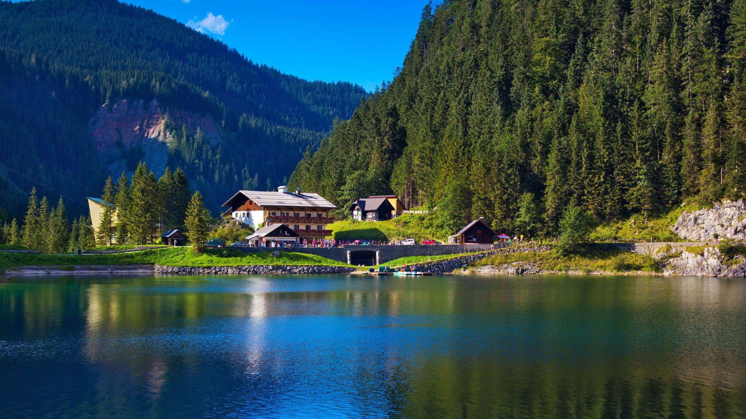 Austrian Alps, Mountain Lakes Wallpaper, 2560x1440 HD Desktop
