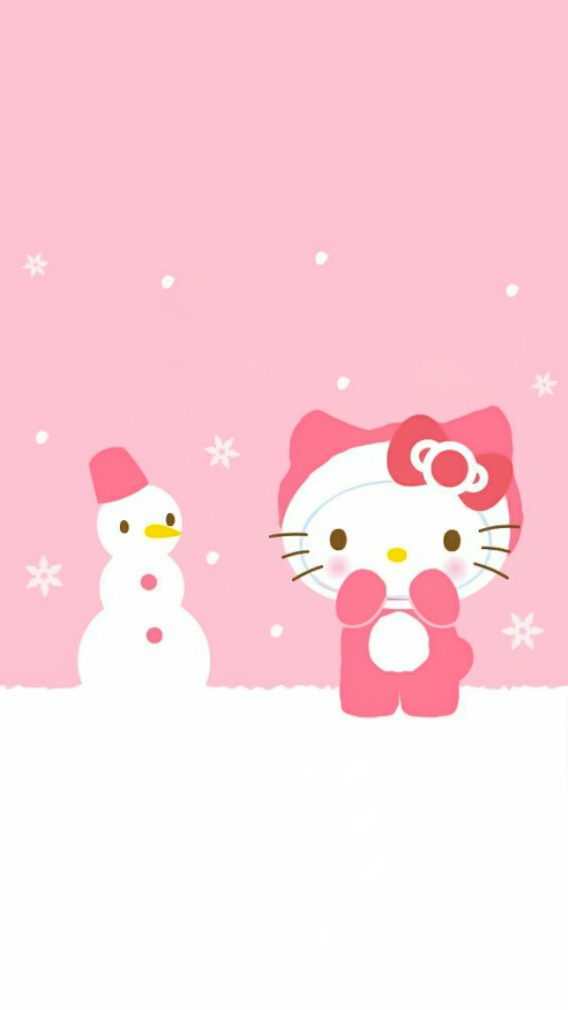 Snowman, Hello Kitty Winter Wallpaper, 1160x2050 HD Phone