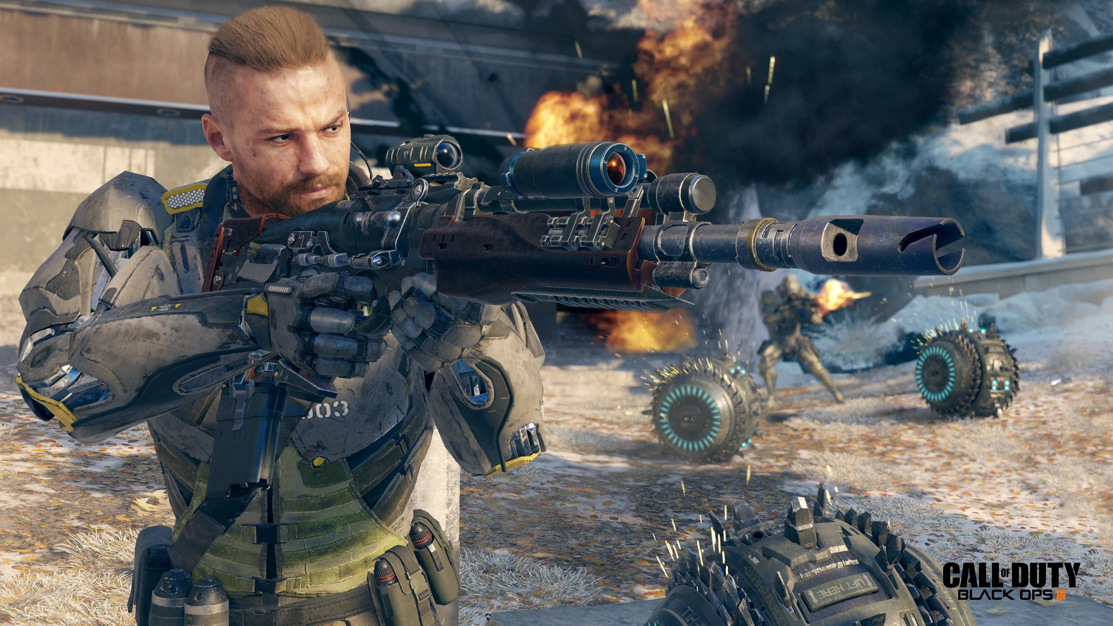 Specialist Ruin, Call of Duty: Black Ops III logo, R.A.P.S. drone, 4K Desktop wallpaper