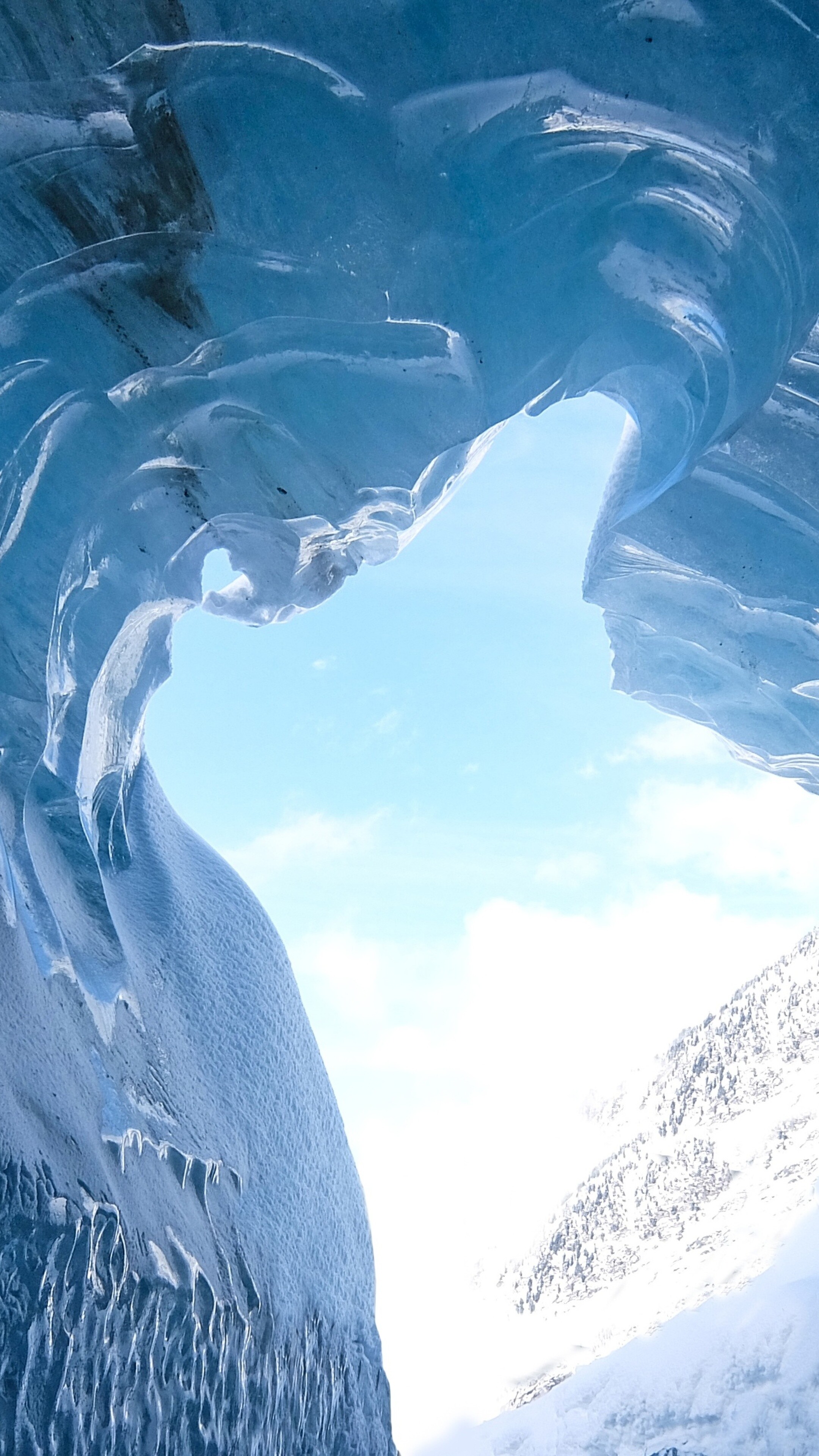 Ice cave wonders, Unique formations, Subterranean ice world, Frozen mysteries, 2160x3840 4K Phone